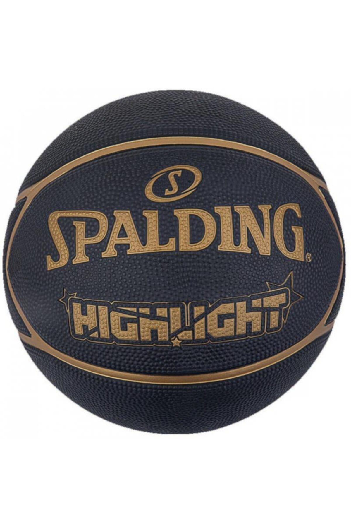 Spalding Basket Topu 2021 Highlight Black Gold Size :7 Rub (84355z)