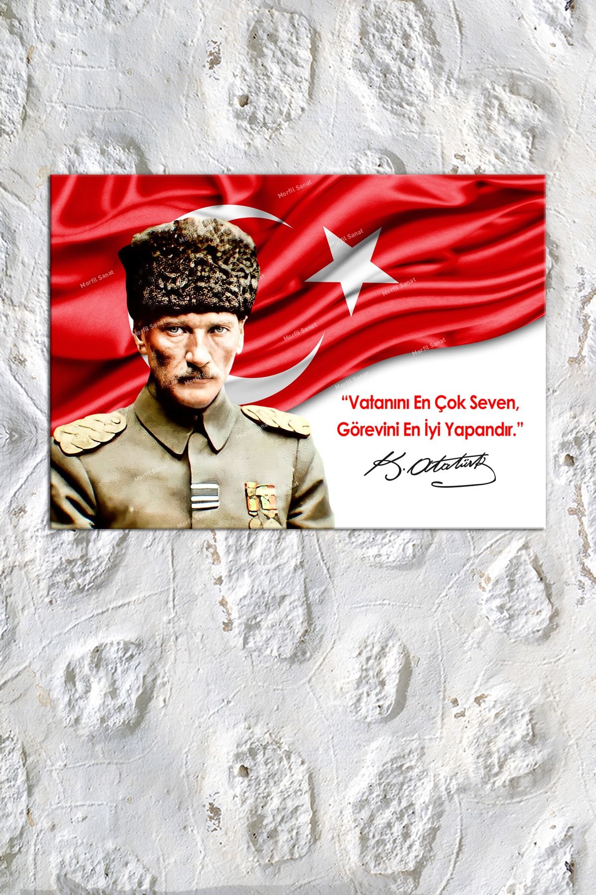 Morfil Sanat Atölyesi Atatürk Mustafa Kemal Makam Panosu Kanvas Tablo Resmi Kurumlar Okullar (8farklı Ölçü)
