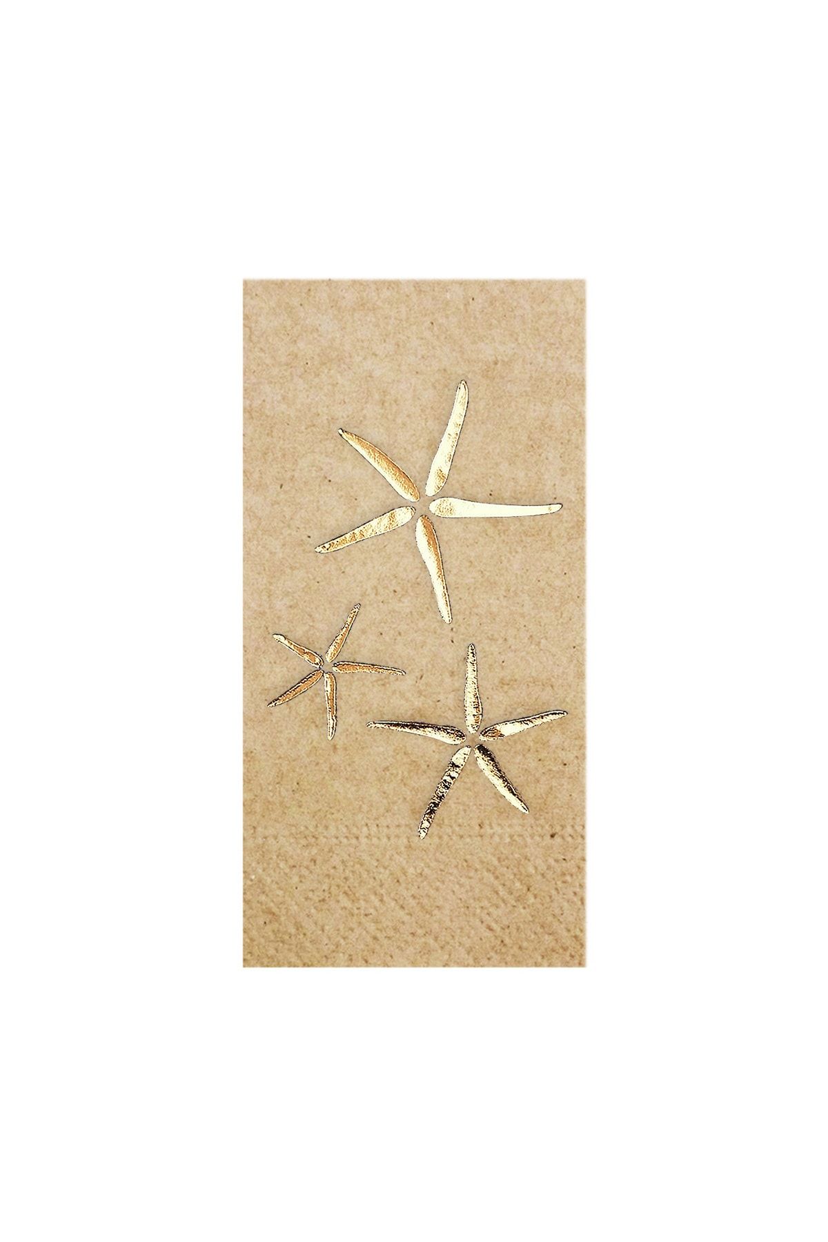 Story 33x33 Cm Altın Varak Deniz Yıldızları Marin Desenli 16'lı Kraft Renkli Kağıt Peçete