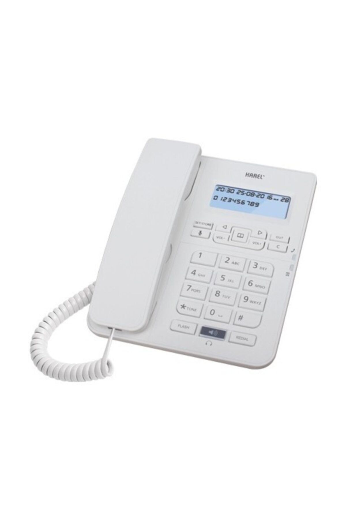 KAREL Tm145 Ekranlı Masaüstü Kablolu Telefon Beyaz