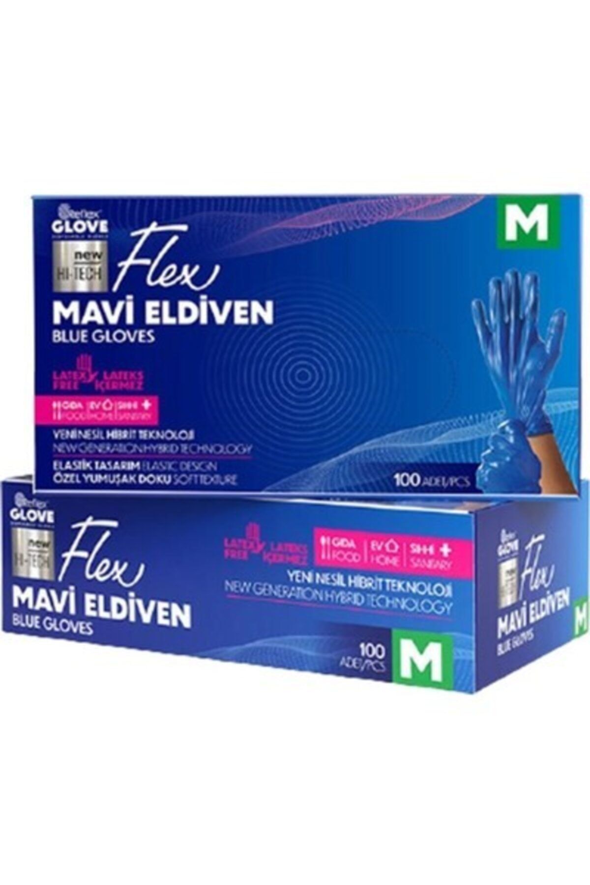 Reflex Flex Eldiven Re Glove Pudrasız 100 Lü Mavi / M Beden