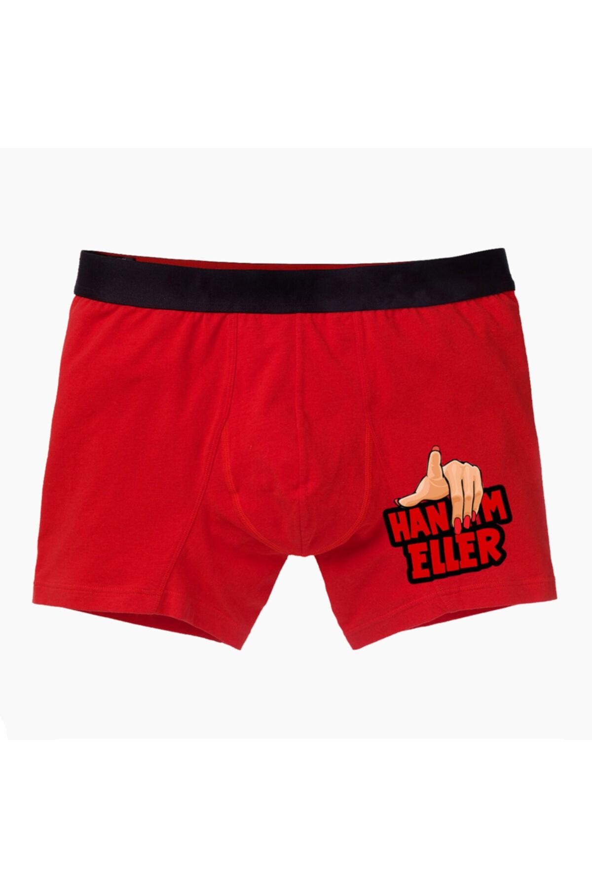 modacix Hanımeller Kırmızı Boxer - Komik Baksır - Erkek Eşe Hediyelik Eğlenceli Baskılı Erkek Baksır