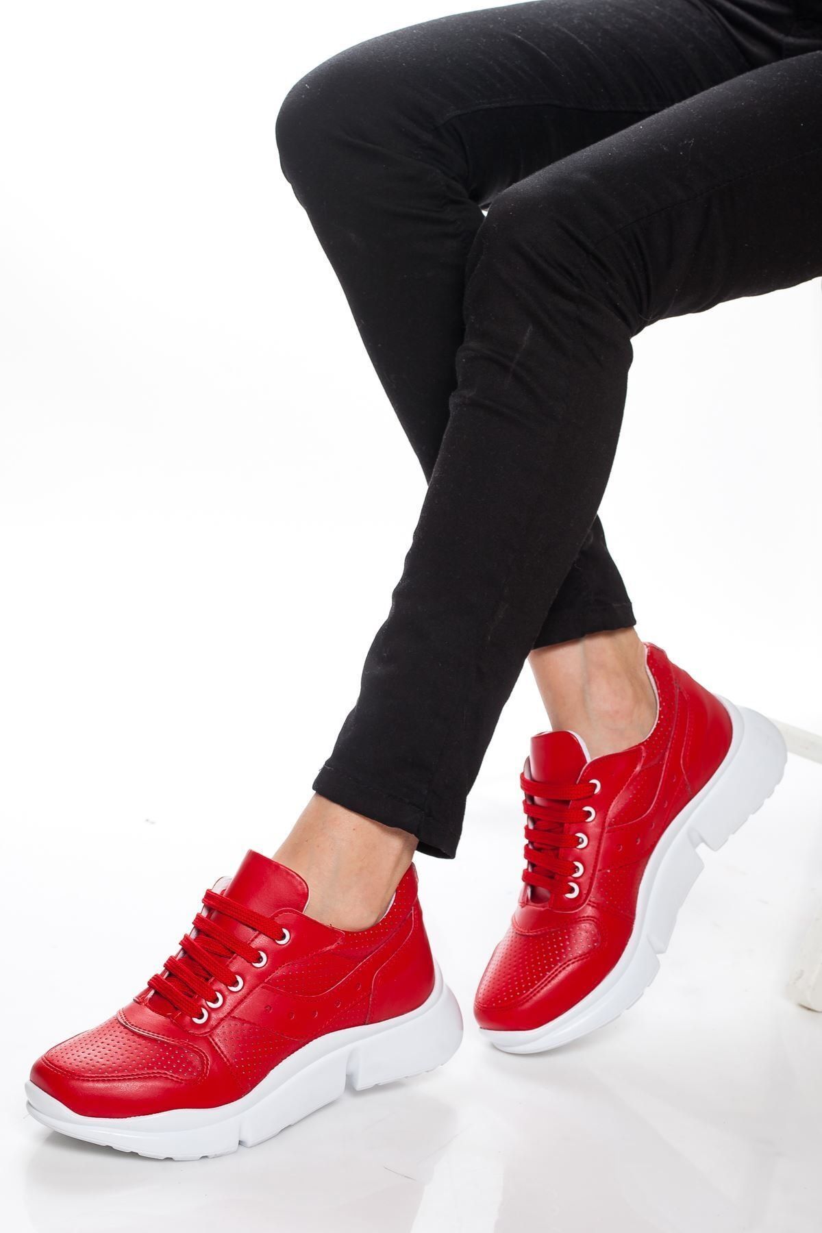 derithy Kadın Kırmızı Sneaker