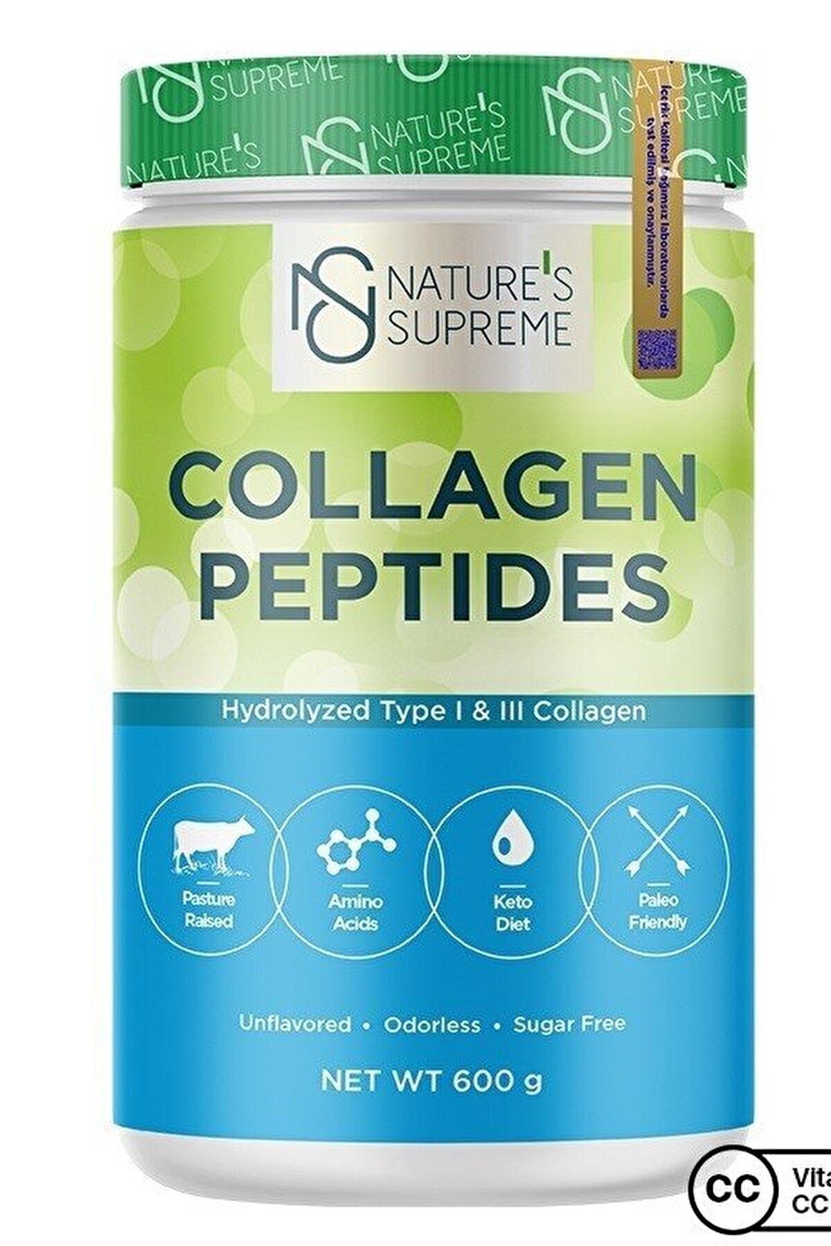 Natures Supreme Collagen Peptides Powder 600 gr Aromasız