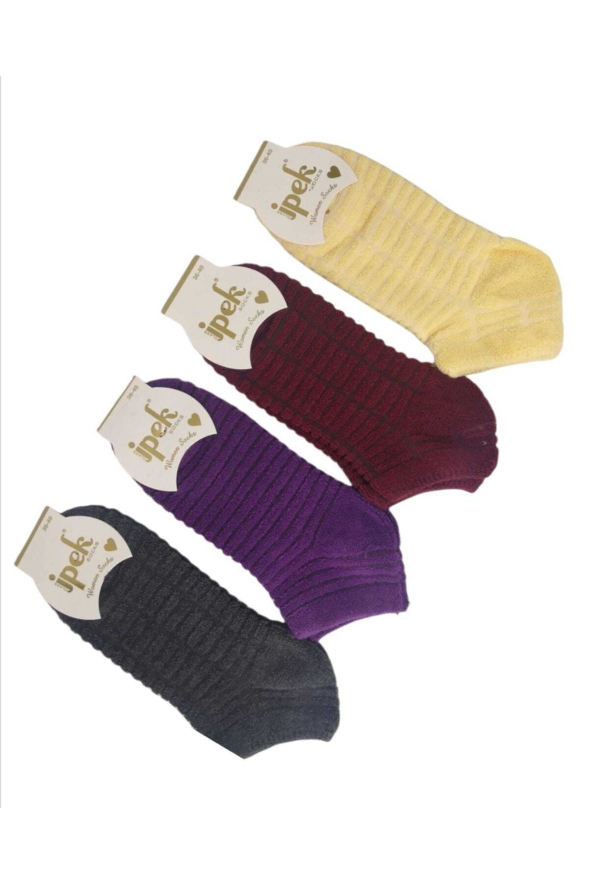 İpek Kadın Taban Altı Havlu Patik Çorap 12 Çift Renkli
