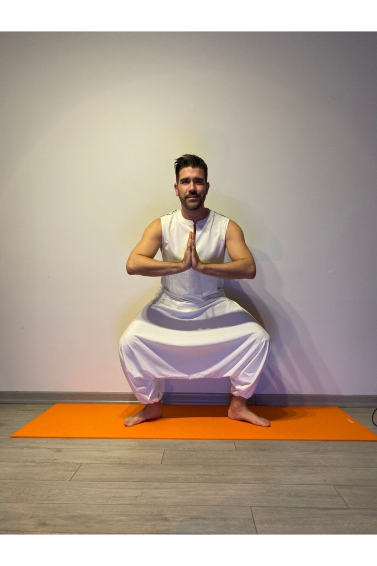 YOGATAY Hamsa Erkek Alt Üst Yoga Takımı Beyaz