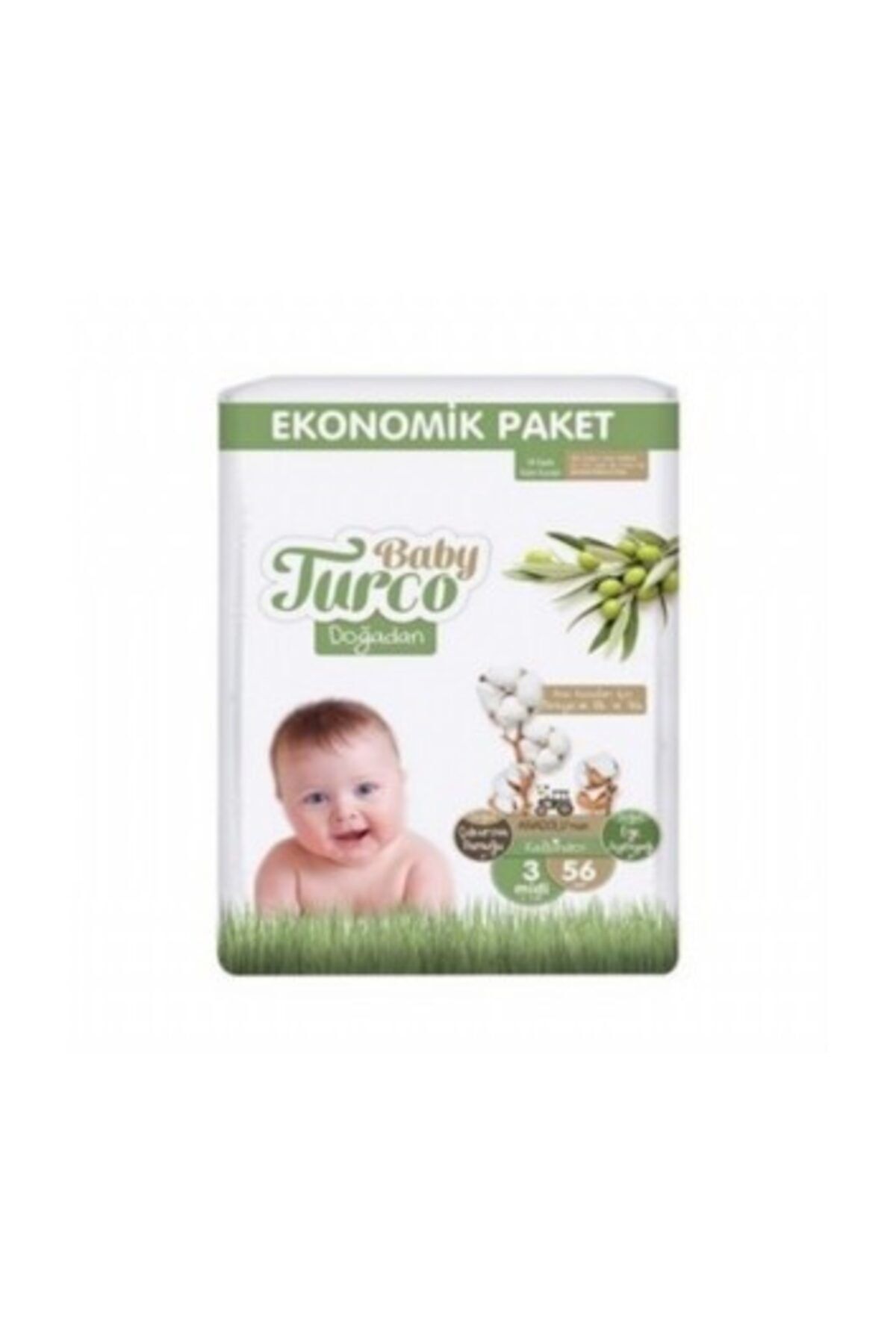 Baby Turco Bebek Bezi Ekonomik Paket 56'lı (3 Numara)