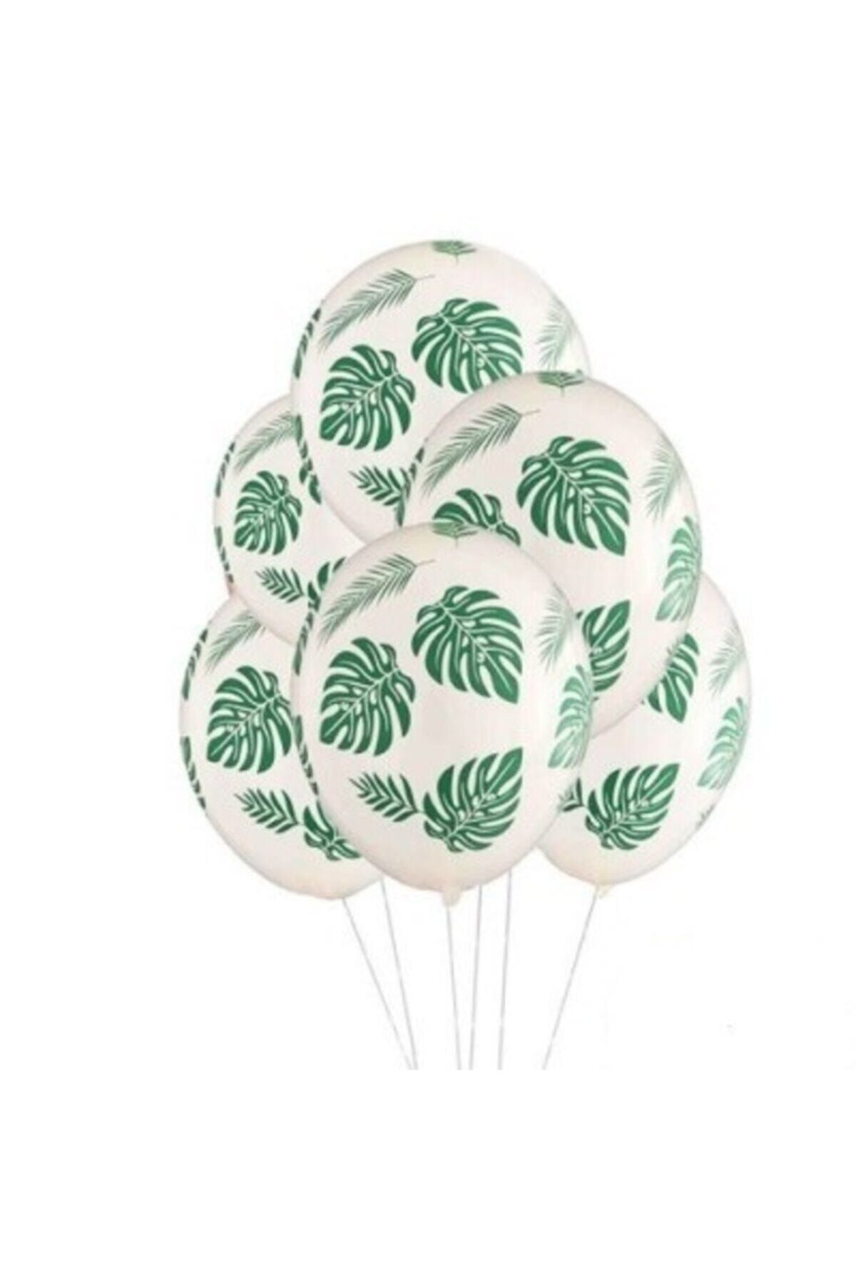 Safari Tropikal Yaprak Baskılı Balon 10 Adet