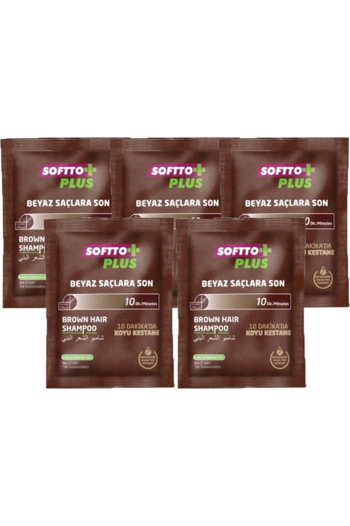 Softto Plus 5 X Koyu Kestane Şampuan Kullanımlık 21 ml