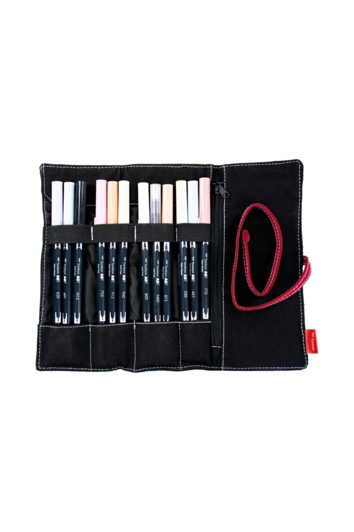 Tombow Dual Brush Pen Fırça Uçlu Kalem Seti 12 Renk Portre Tonlar (rulo Kalemlik Hediyeli)