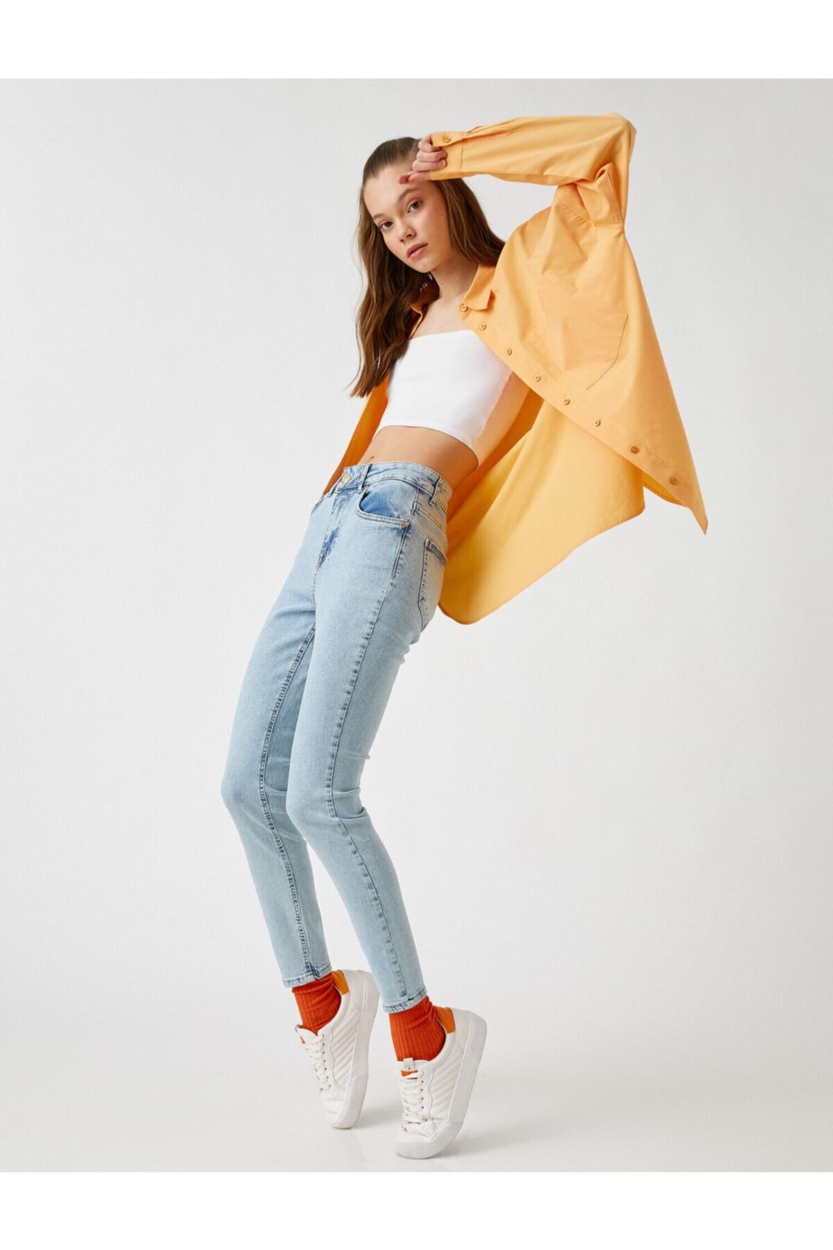 Koton Yüksek Bel Dar Kesim Kot Pantolon - Skinny Jean