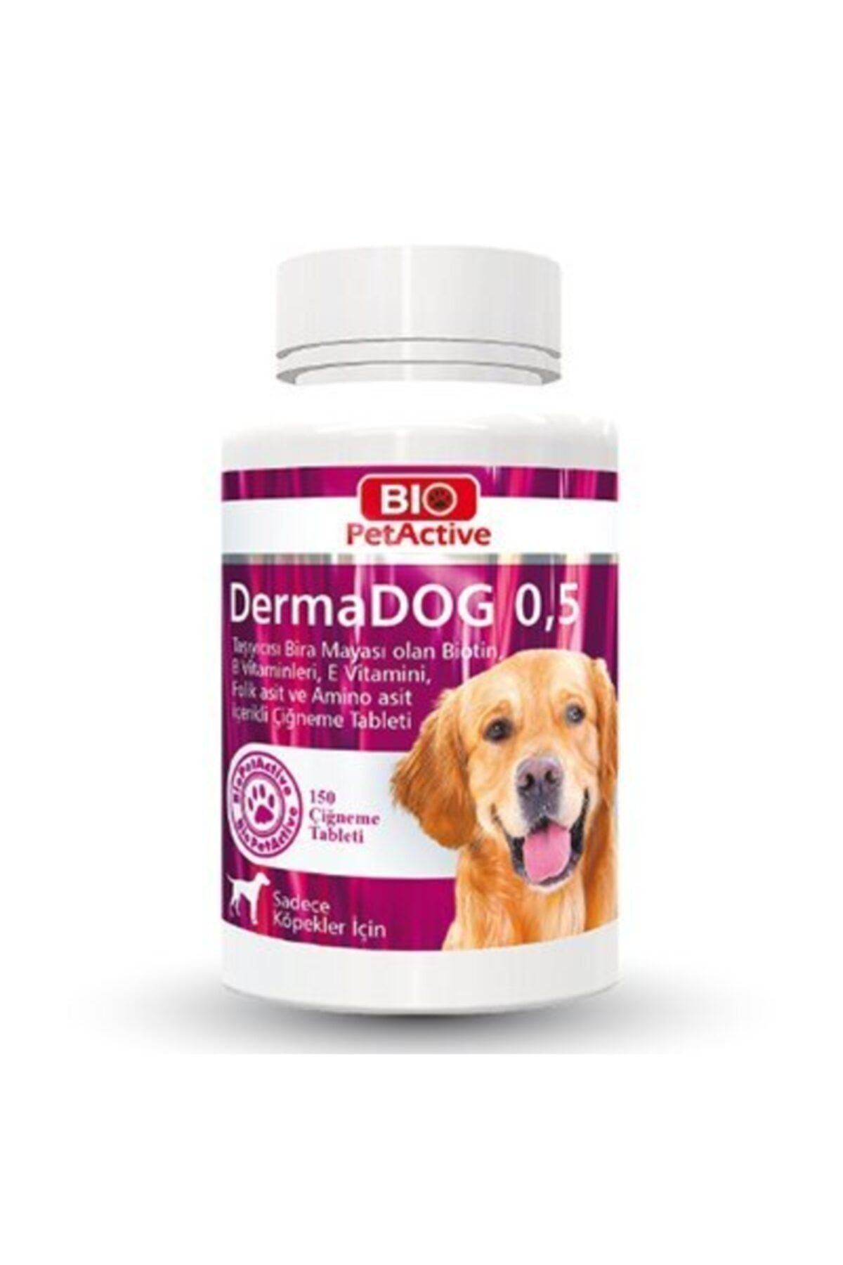Bio PetActive Dermadog Küçük Irk Köpekler İçin Sarımsaklı Maya Tableti 150 Adet 75 gr
