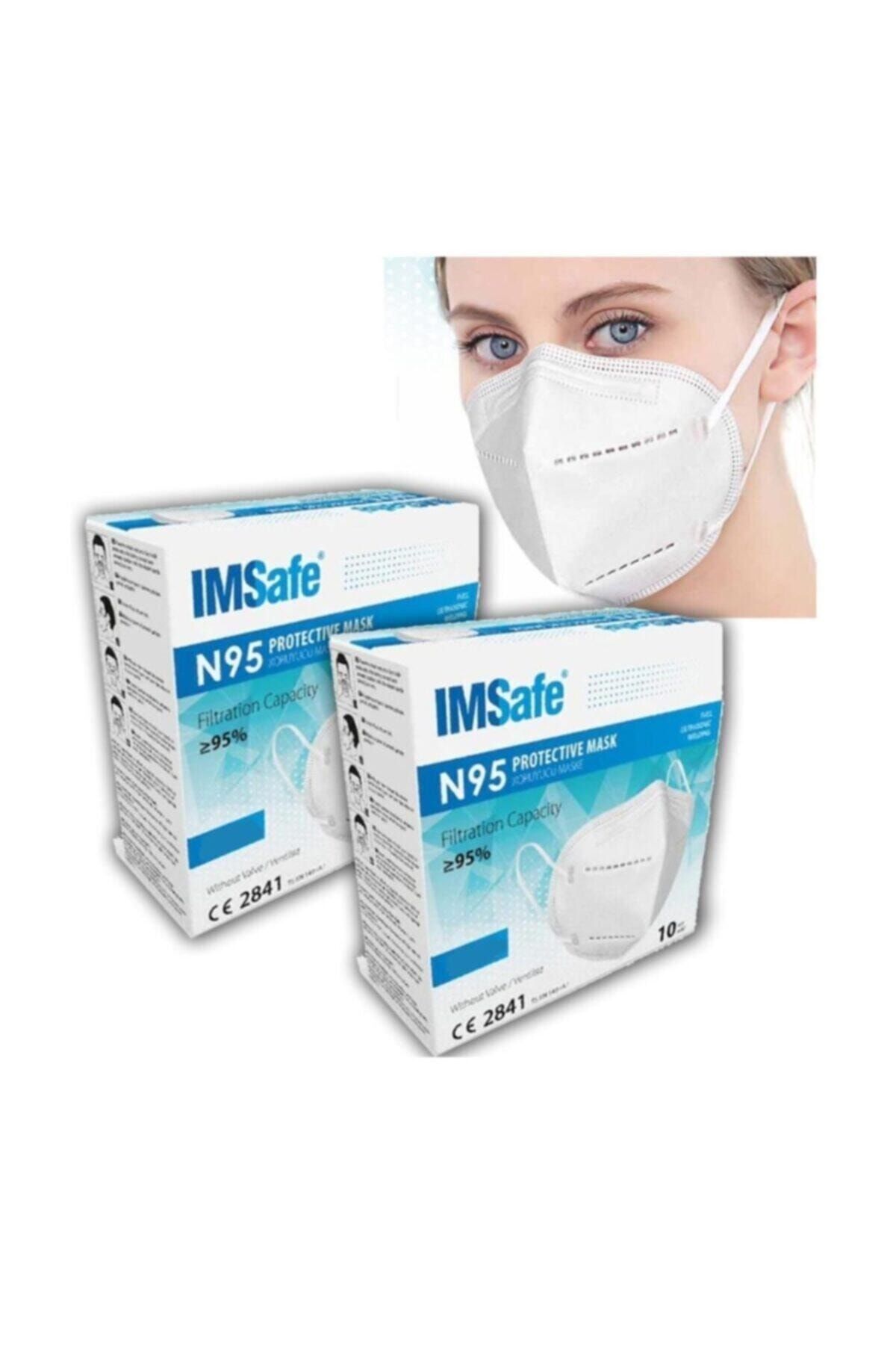 IMSafe Beyaz Medikal Maske  20 Adet N95
