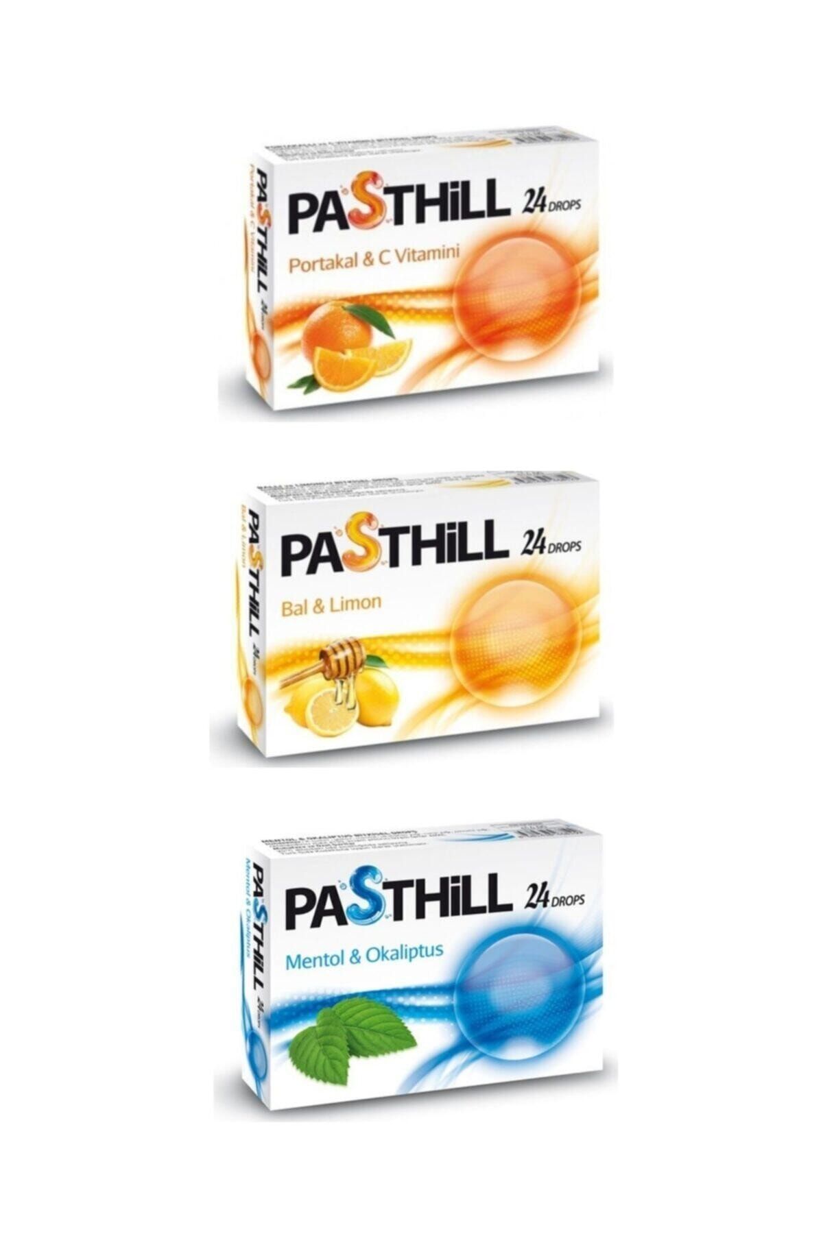 Pasthill 3'ü Bir Arada Portakal  C Vitamini  Mentol Okaliptus  Bal  Limon