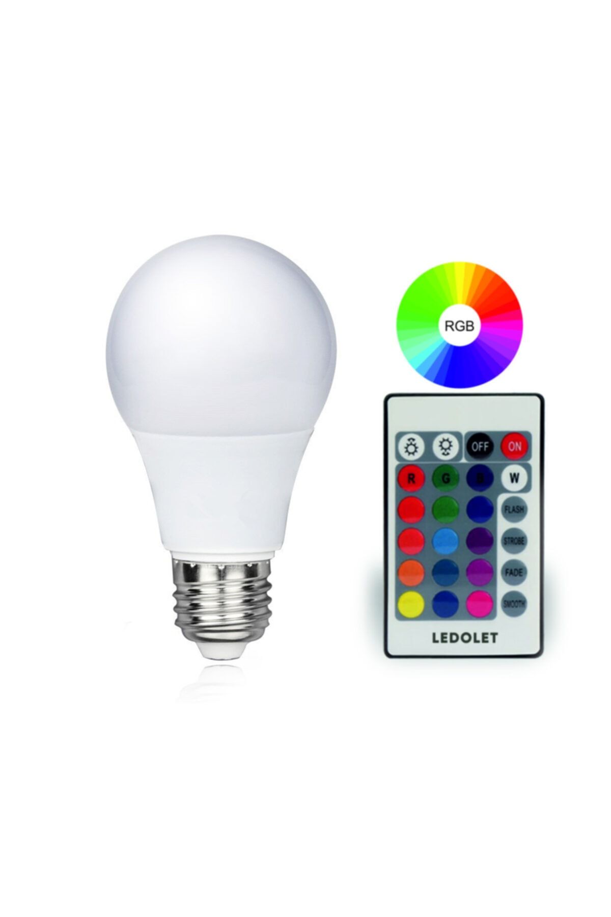 EMRE ELEKTRONİK Rgb Led Ampül 220v 9w E27 Kumandalı Ledolet
