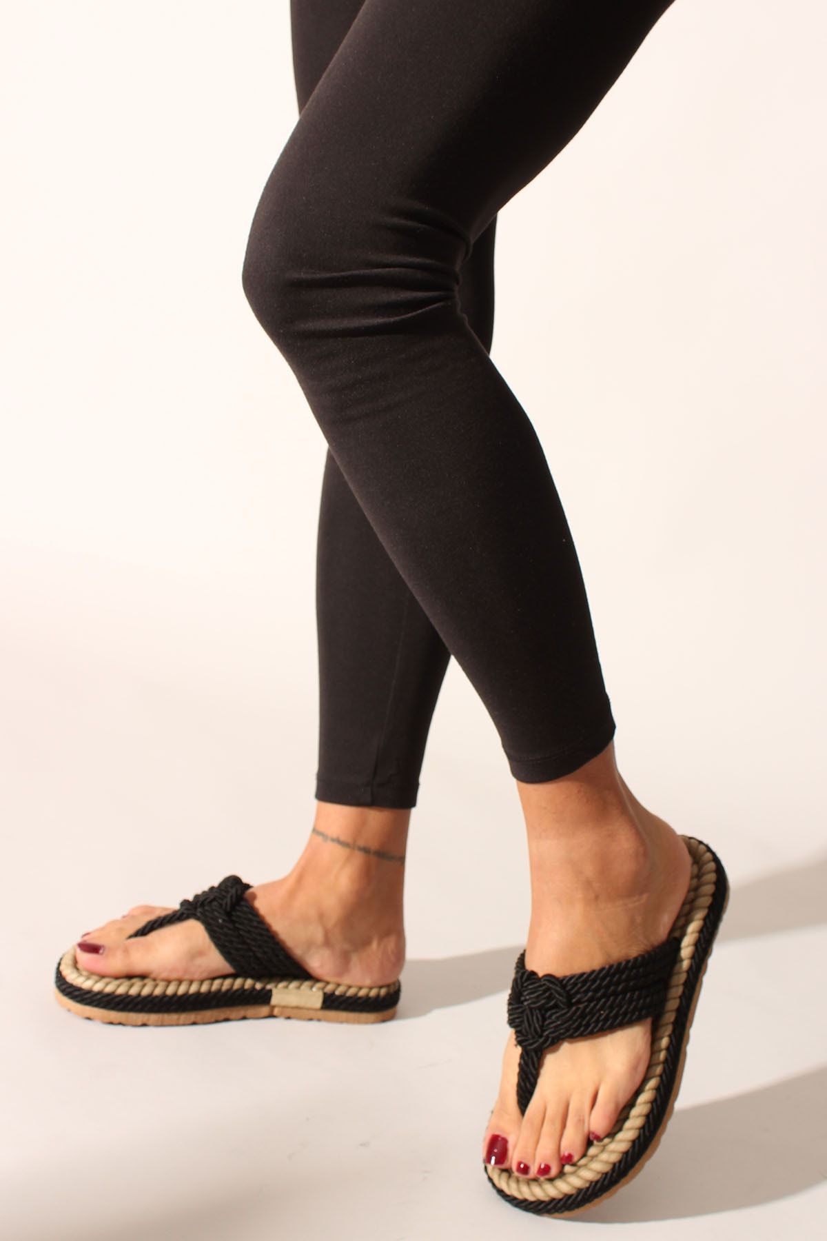 Rovigo Siyah Halat İp Kadın Sandalet