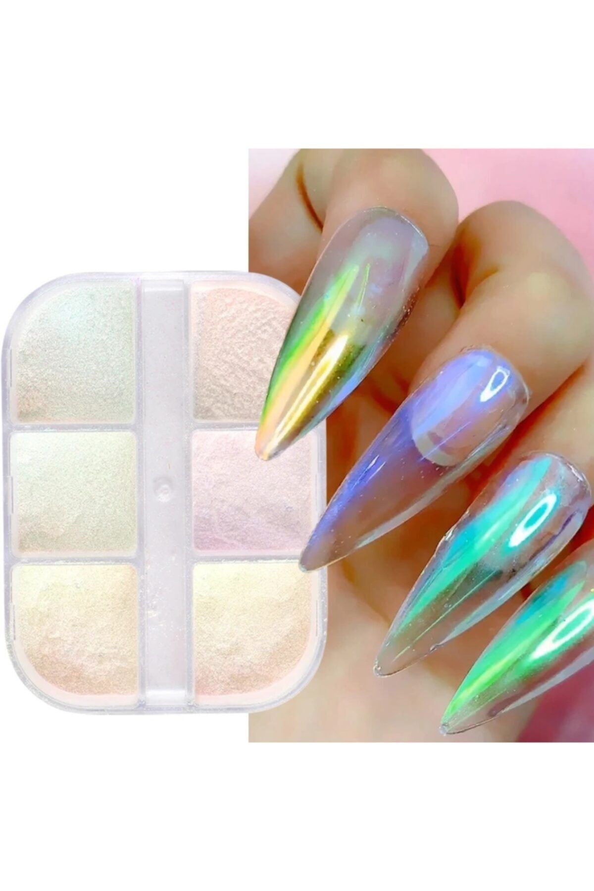 Venalisa 6 Adet Inci Tozu Protez Tırnak Nail Art