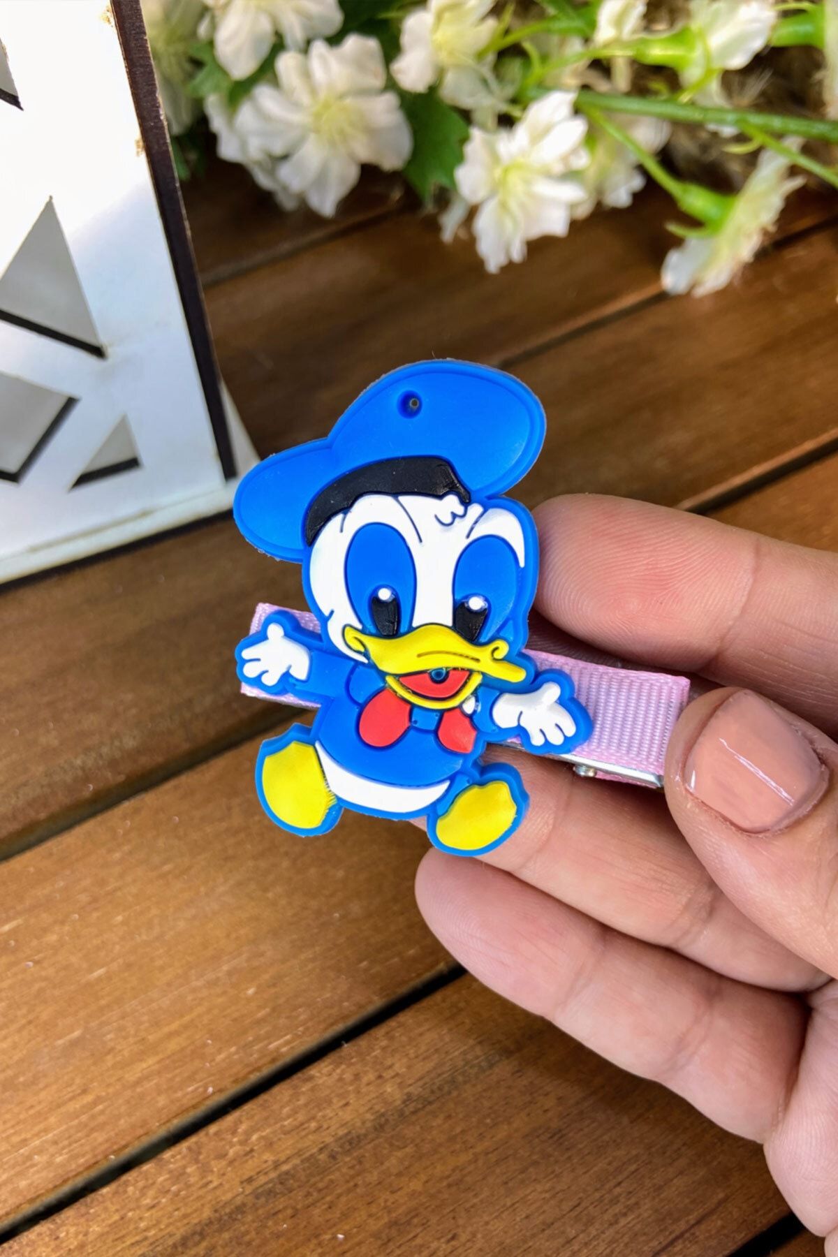 SUBU TASARIM Büyük Donald Duck Figürlü Pens Toka Mavi Sbt482