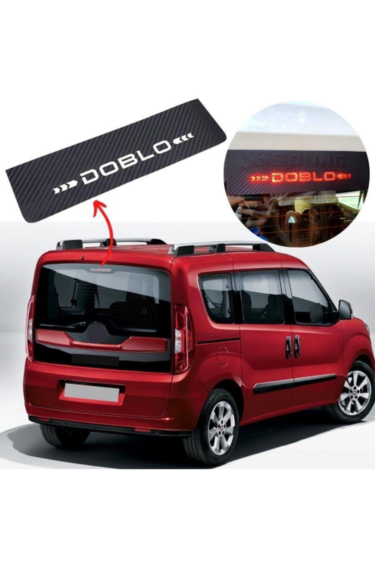Carmind Fiat Doblo Karbon Arka Fren Stop Lambası Sticker 2011-2020