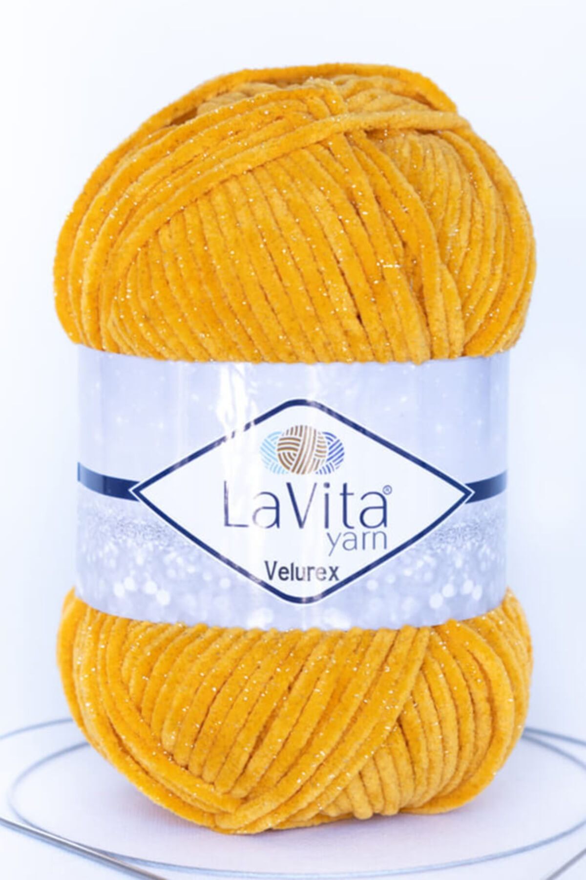 LaVita Yarn Velurex Baby Simli Kadife Amigurumi El Örgü Ipi Taka Yarn (3012-KAYISI)