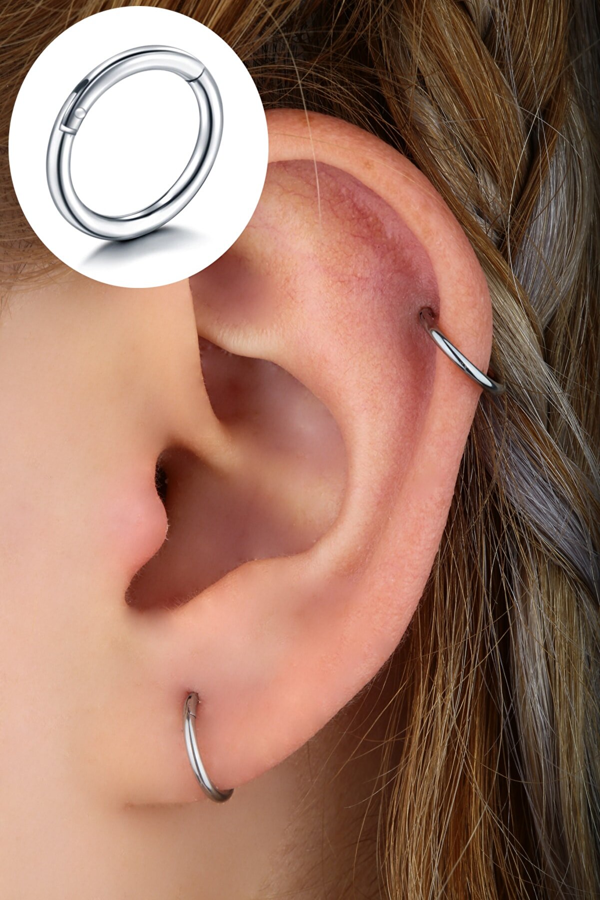 Vilma Aksesuar Cerrahi Çelik Piercing Kulak - Kıkırdak ( 8mm )