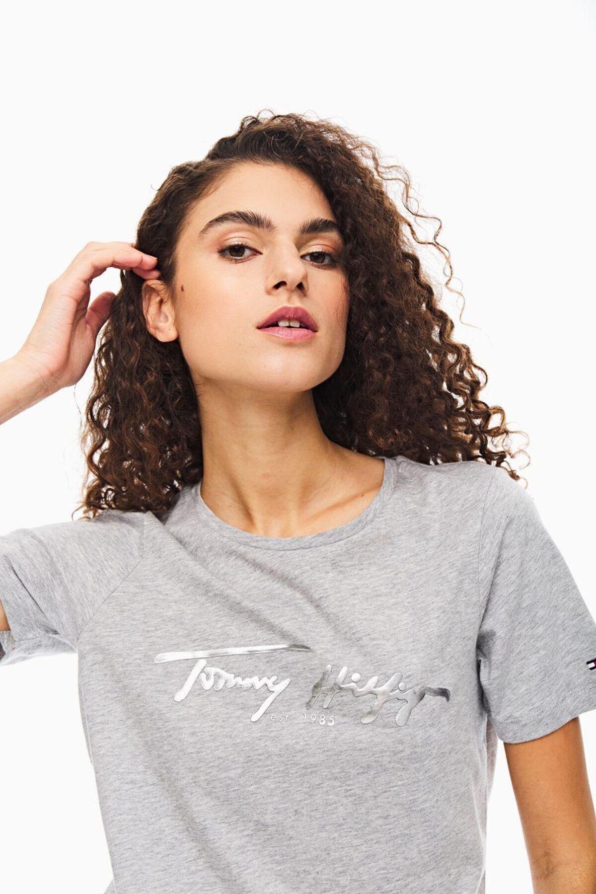 Tommy Hilfiger Organıc Cotton Chest Logo Print Women T-shırt