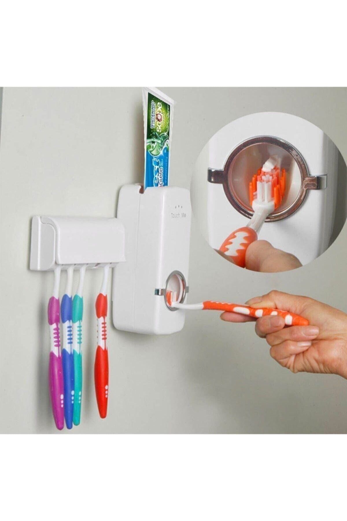 FunyaG Otomatik Diş Macunu Sıkacağı Ve 5 Adet Diş Fırası Tutacağı Diş Fırçalığı