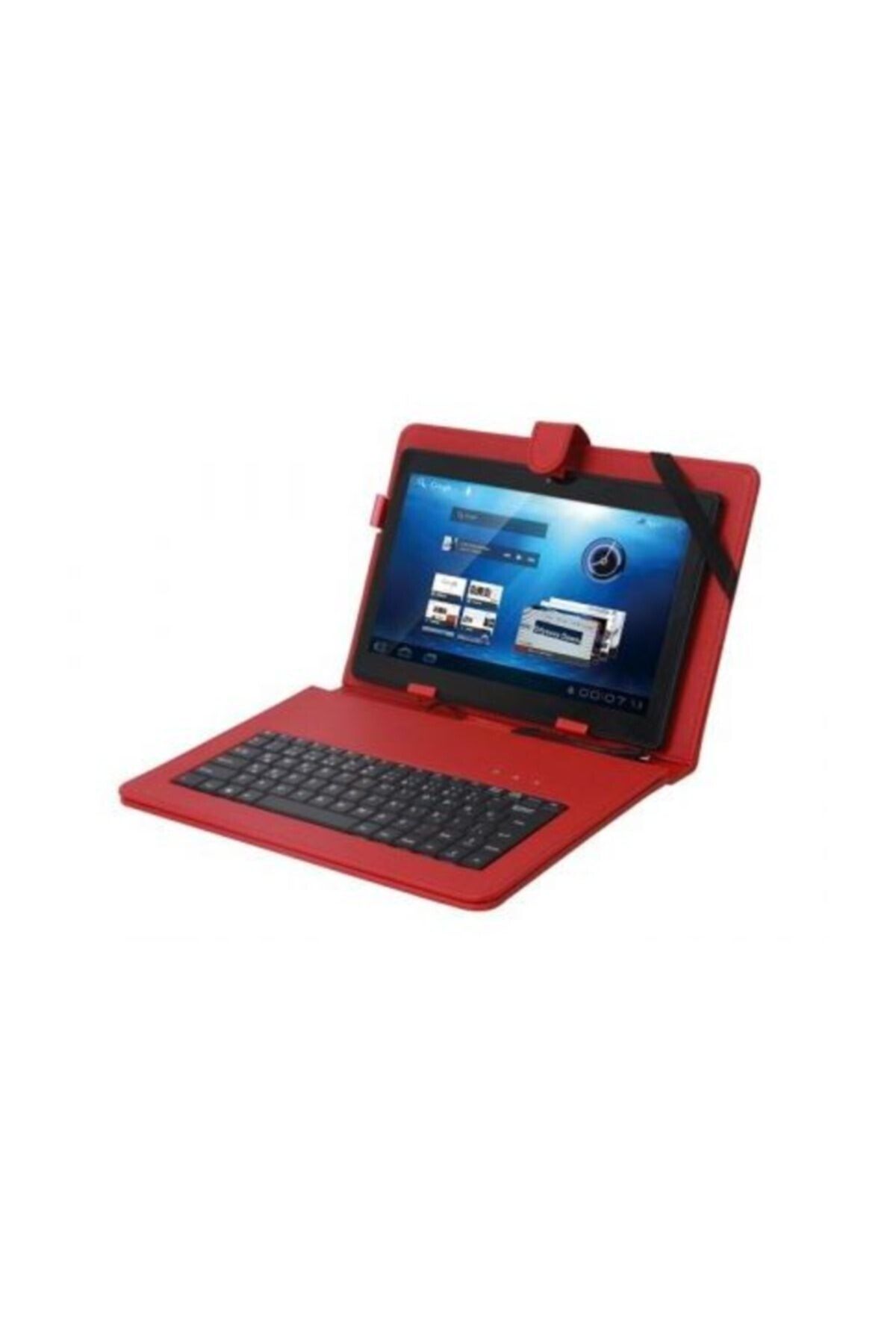Everest Kb-Tab10 10" Kırmızı Micro+Mini Usb Türkçe Q Klavye Tablet Pc Kılıfı