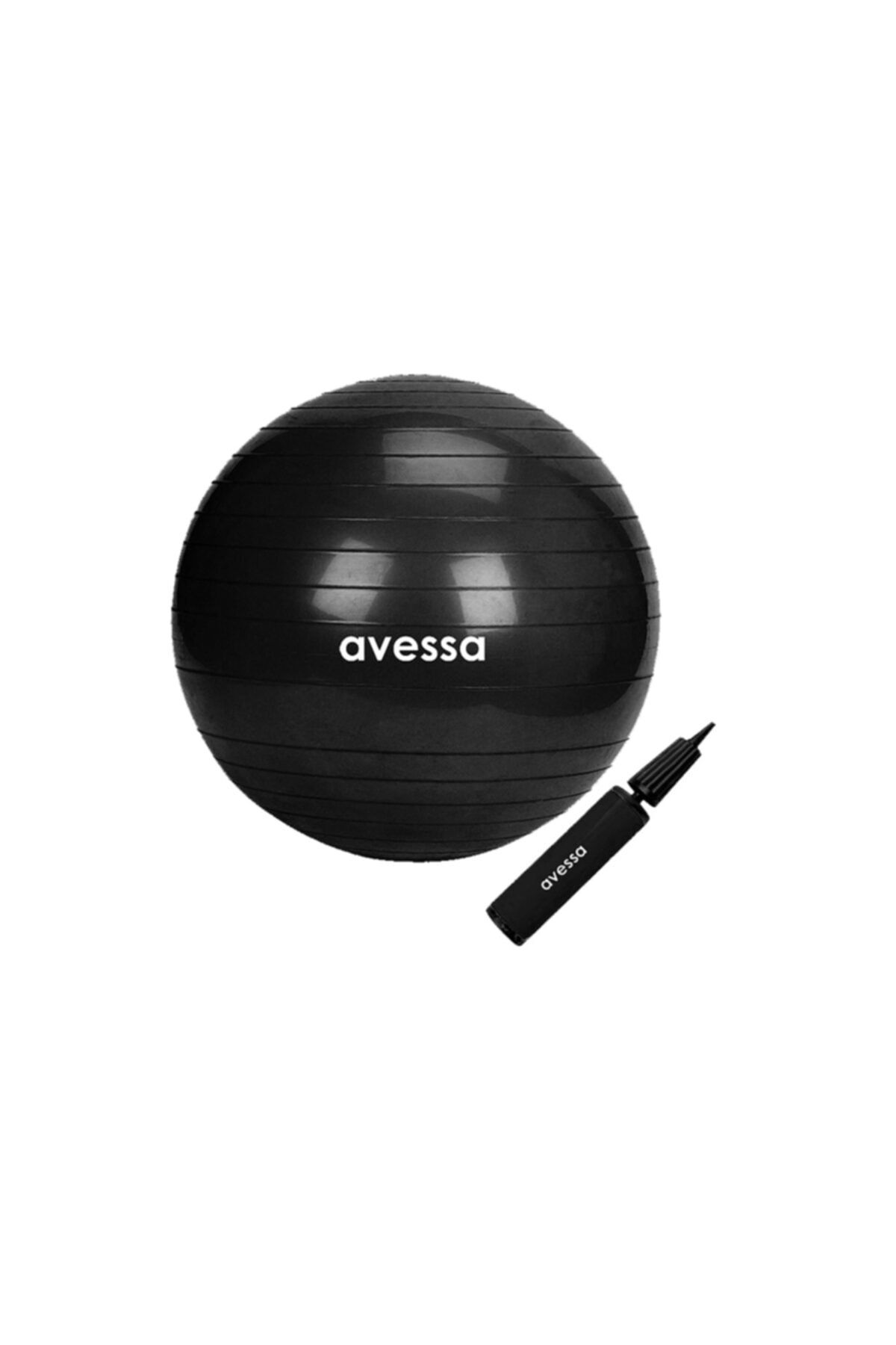 Avessa Pilates Topu 65 cm Siyah Pompalı
