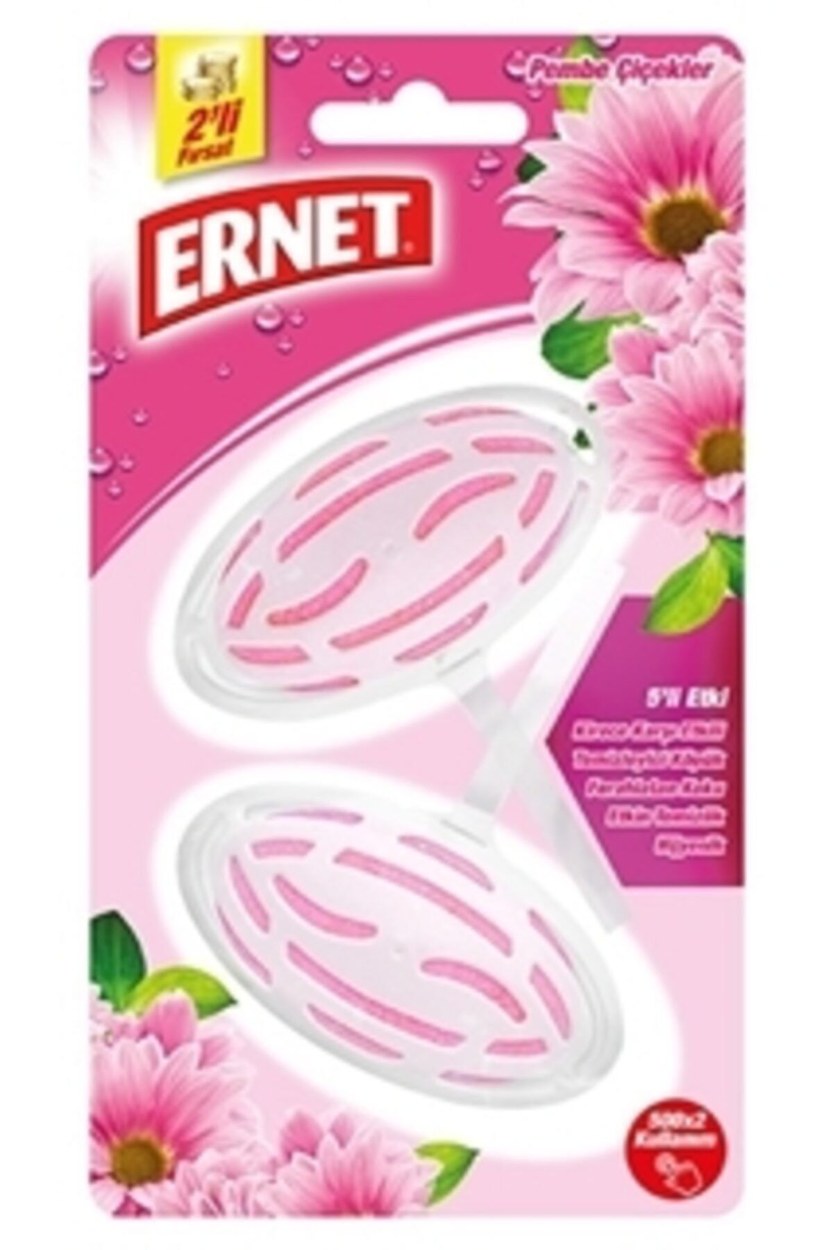 Ernet 2'li Süper Klozet Blok Pembe Çiçekler 40 gr