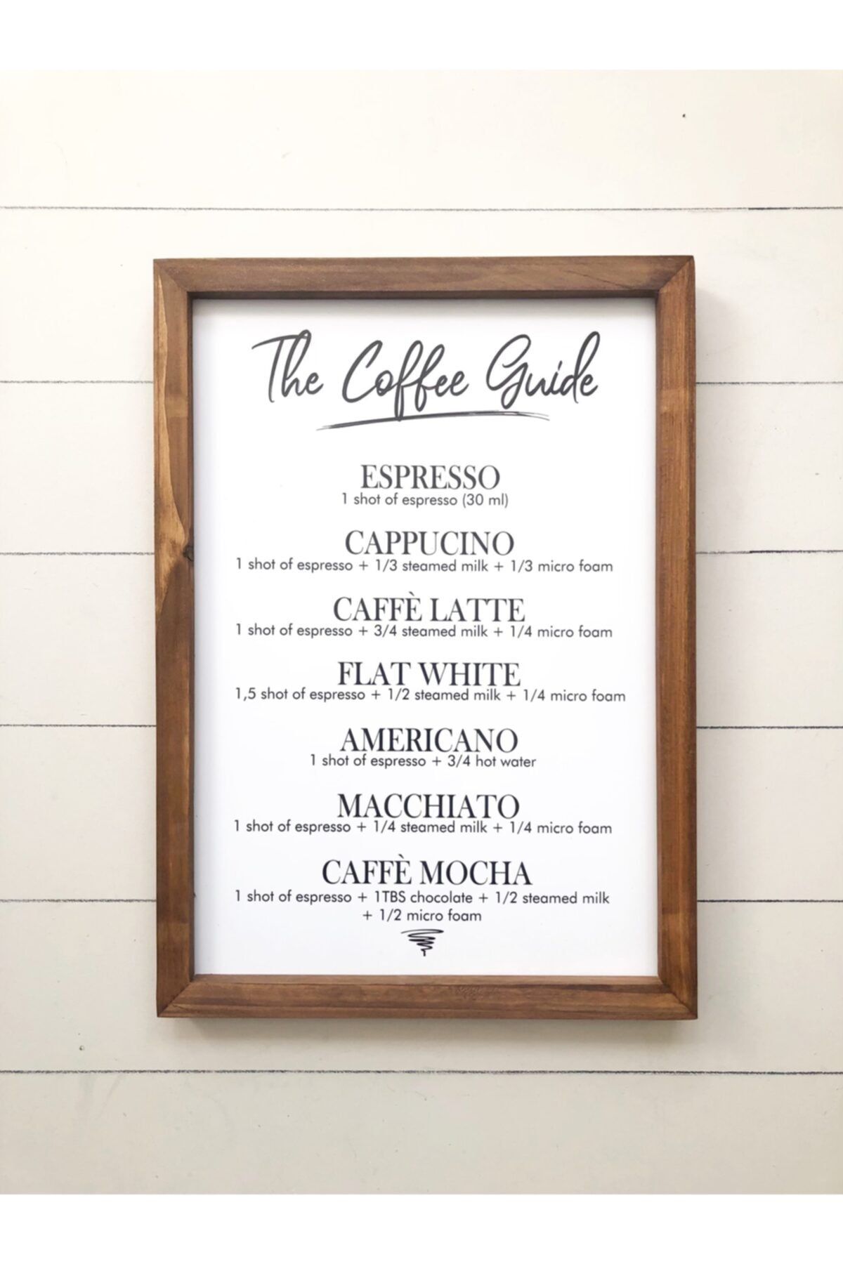 Puu Design Kahve Köşesi The Coffee Guide Ahşap Çerçeve-ceviz