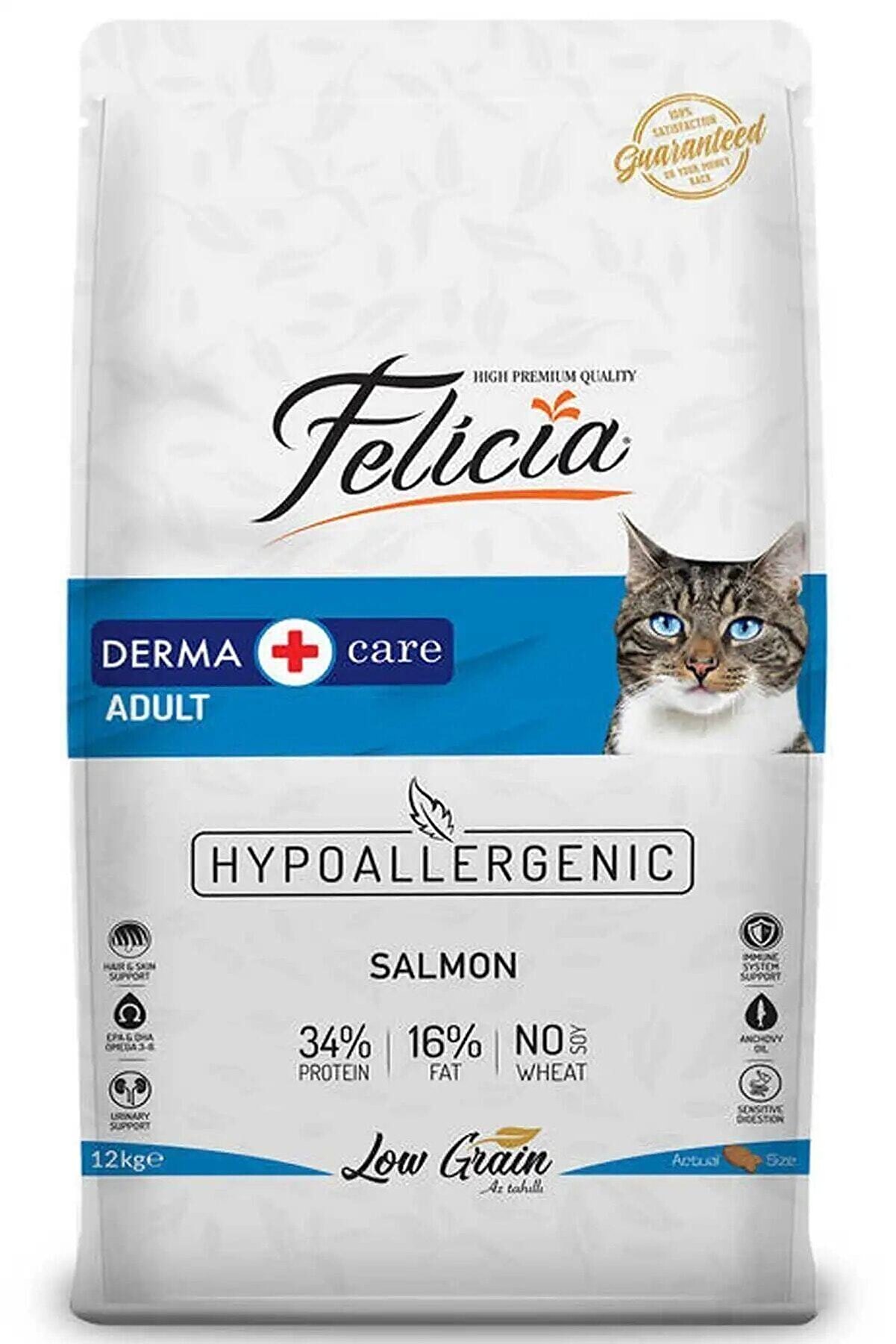 Felicia Düşük Tahıllı Hipoalerjenik Somonlu Yetişkin Kedi Maması 12kg