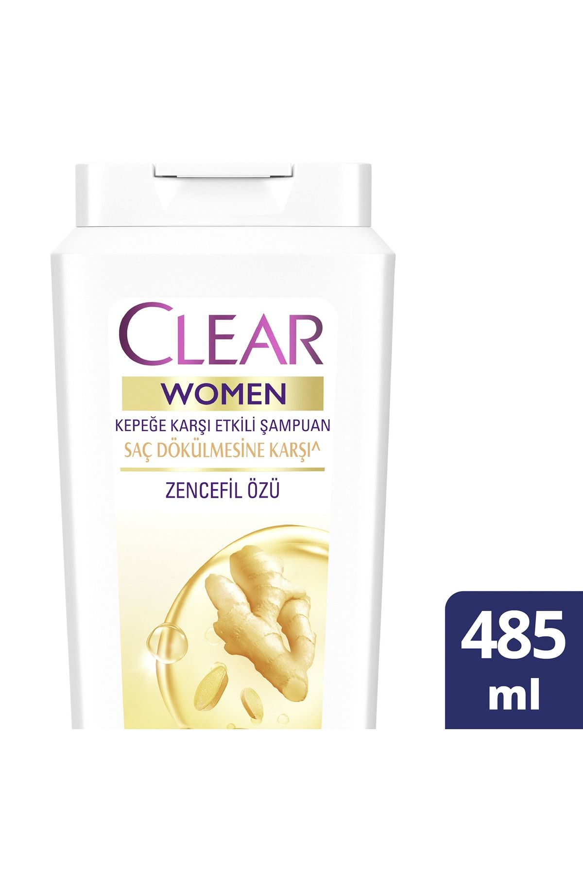 Clear Women Kepeğe Karşı Etkili Şampuan Saç Dökülmesine Karşı Zencefil Özü 485 ml
