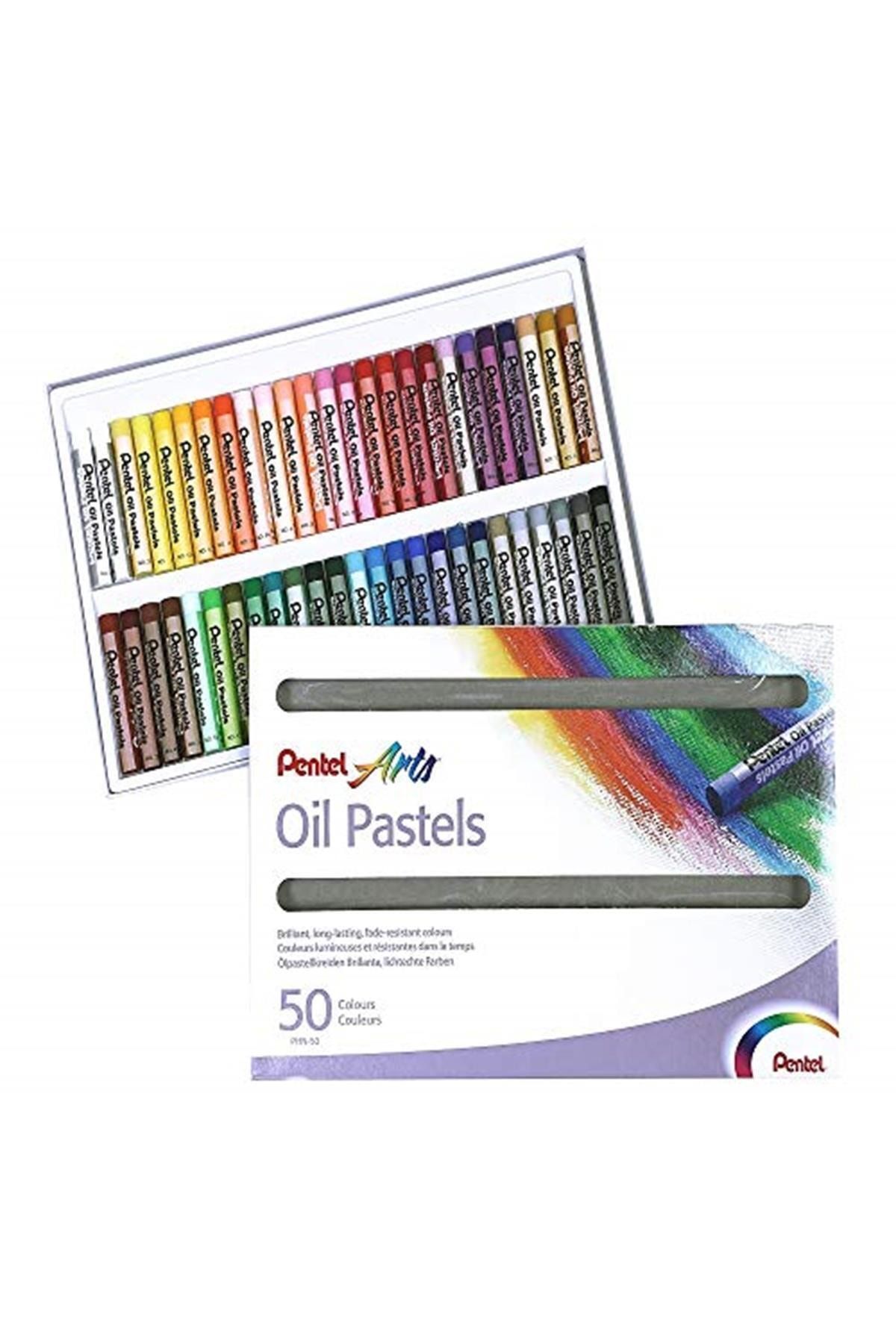 Pentel Eks Ticaret Phn-50u Yağlı Pastel Boya Seti 50'li Çok Renkli