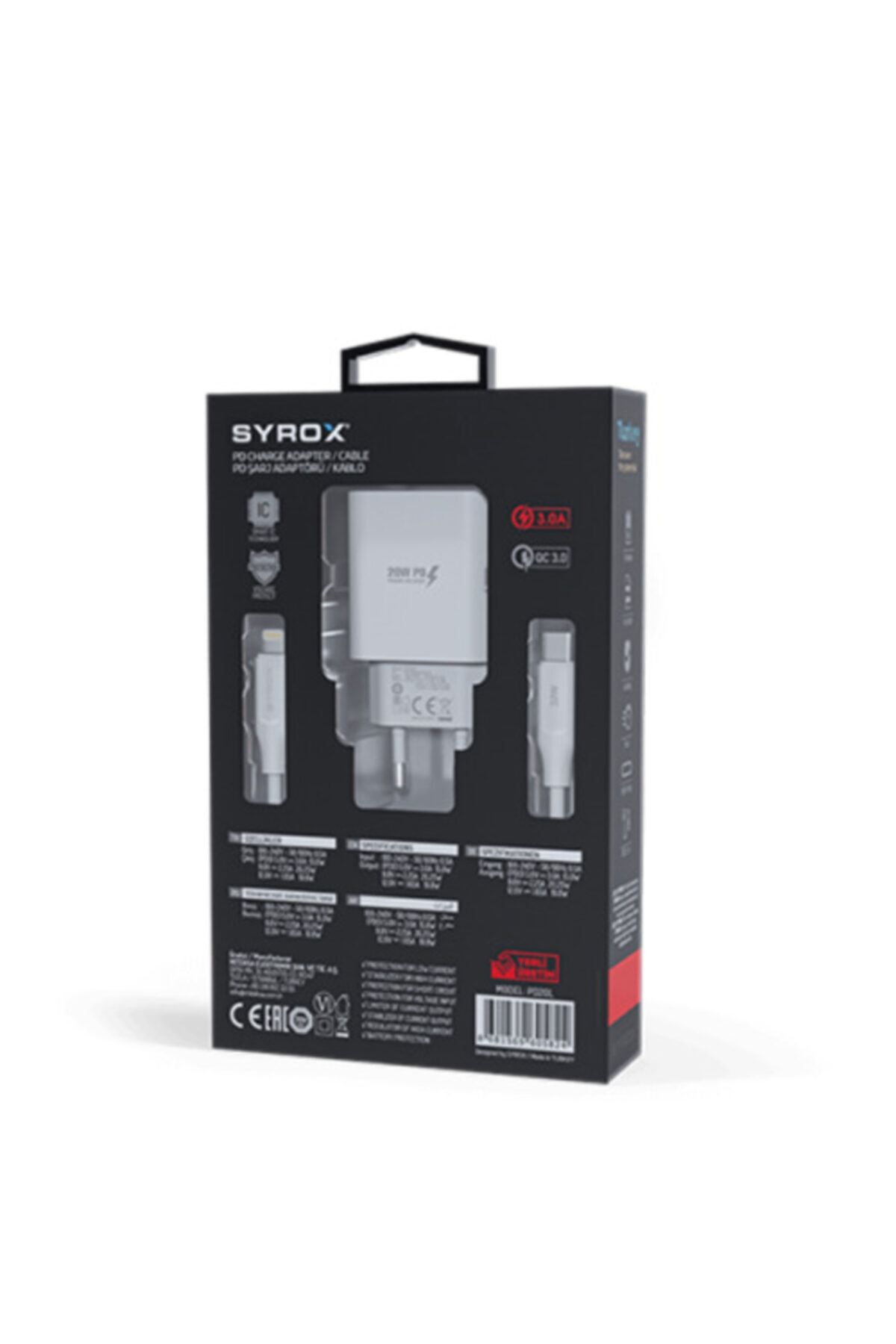 Syrox Pd20l Şarj Aleti 3.0a Pd20w Type-c To Lightning Kablo Set