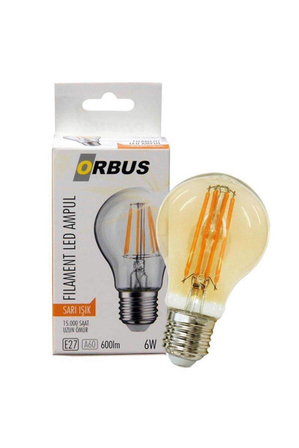 ORBUS Orb-f6w Fılament Bulb A60 6 Watt E27 600 Lmn Amber Led Ampül (5 Adet)