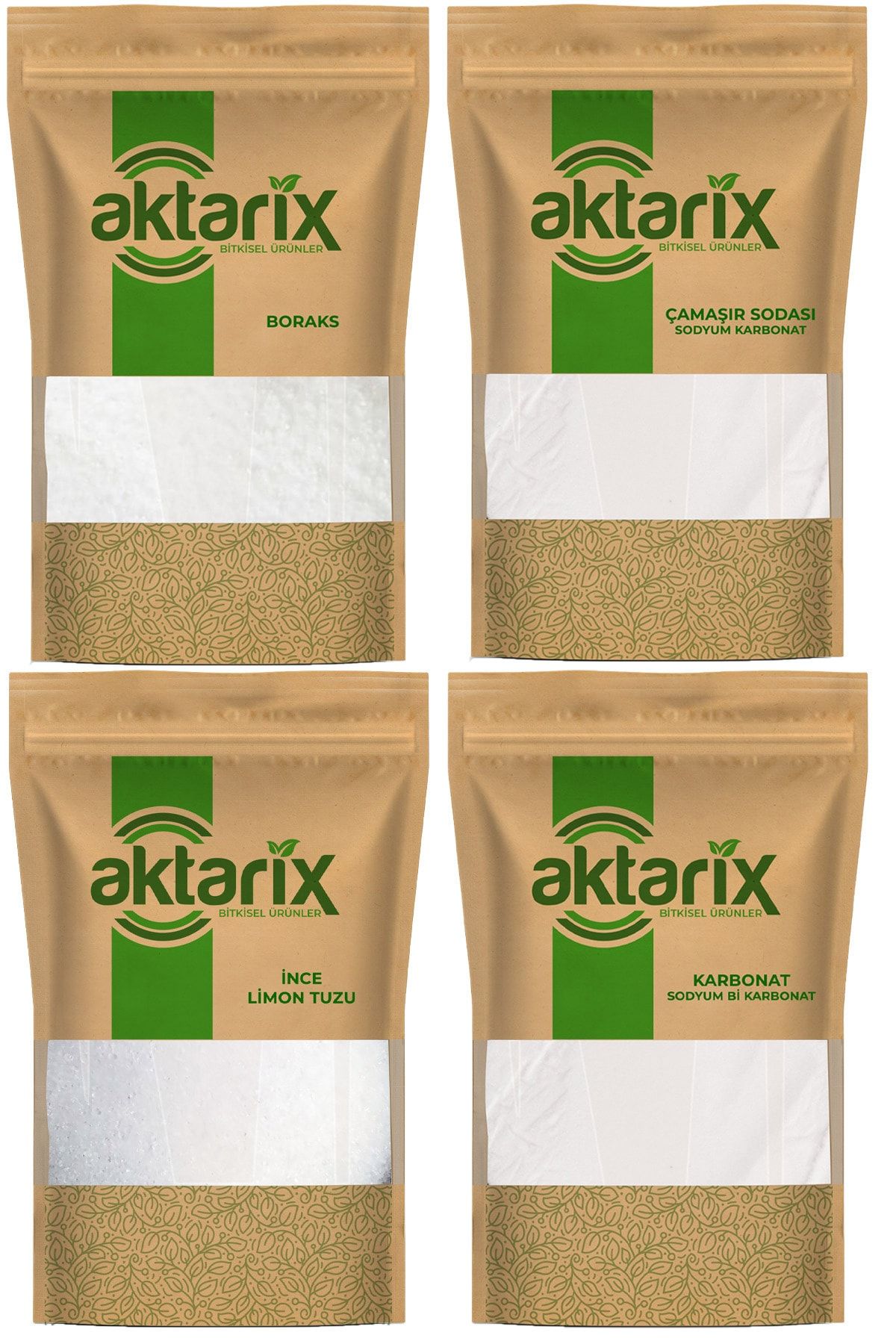aktarix Boraks 5 Kg + Çamaşır Sodası 5 Kg + Karbonat 5 Kg + 1 Kg Limon Tuzu Doğal Temizlik
