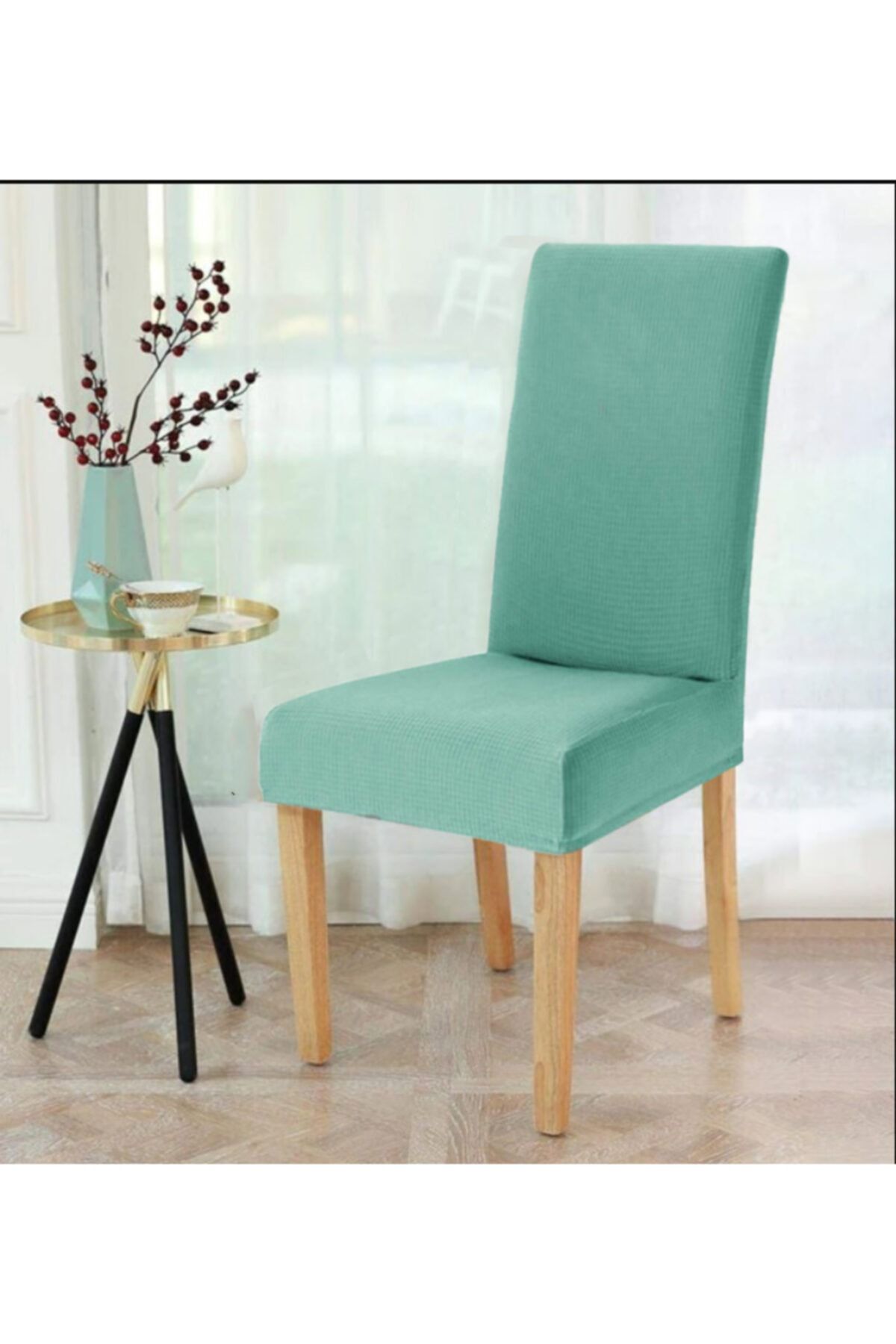 elgeyar Likrali Sandalye Örtüsü, Sandalye Kılıfı, Lastikli ,standart (1 ADET)yeşil