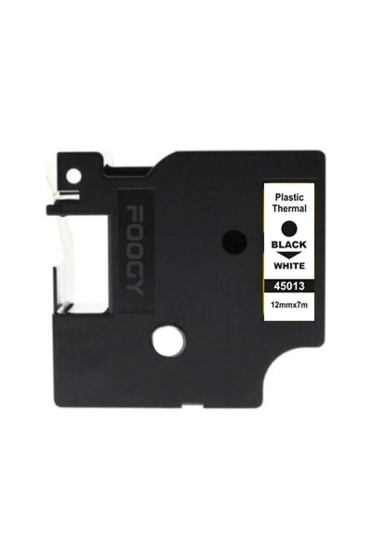 FOOGY Dymo D1 Etiket Muadili Thermal Plastik Şerit Etiket Beyaz 12mm X 7mt