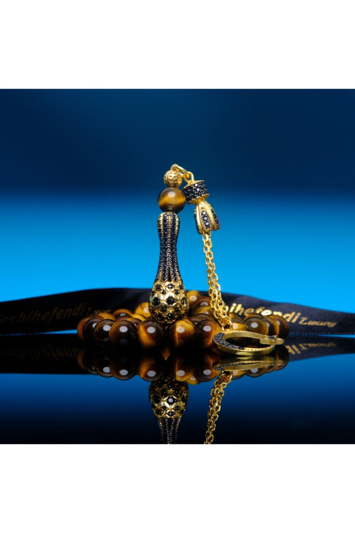TESBİHEFENDİ Mücevherat Serisi Kaplan Gözü Taşı Luxury Tesbih