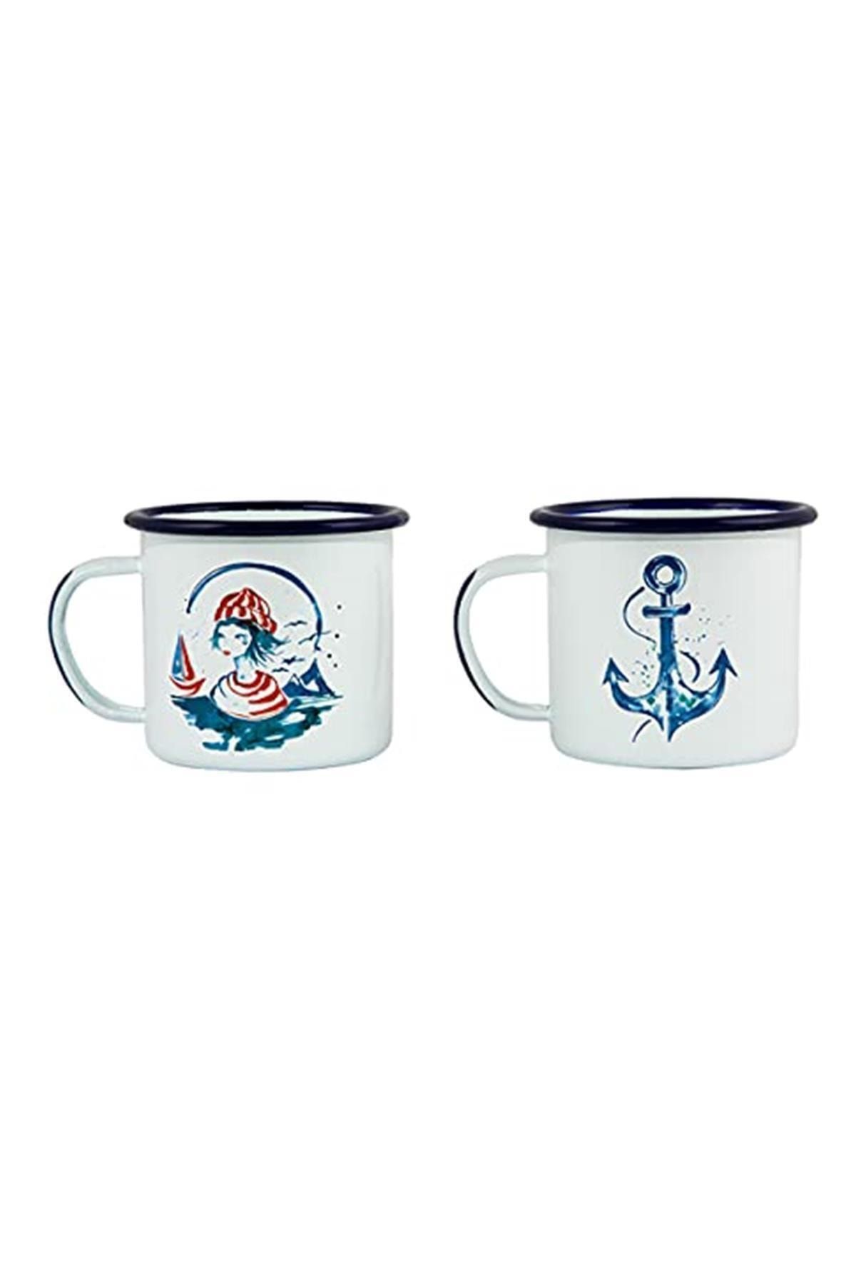 ANEMOSS Marka: Denizci Kız-çapa 2'li Emaye Kupa Seti Kategori: Kupalar