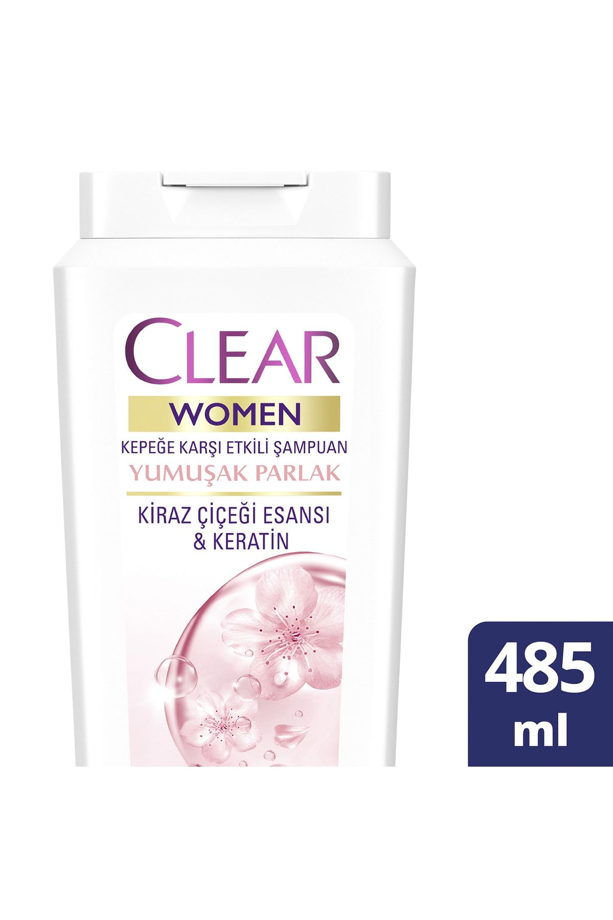 Clear Women Kepeğe Karşı Etkili Şampuan Yumuşak Parlak Kiraz Çiçeği Esansı & Keratin 485 ml