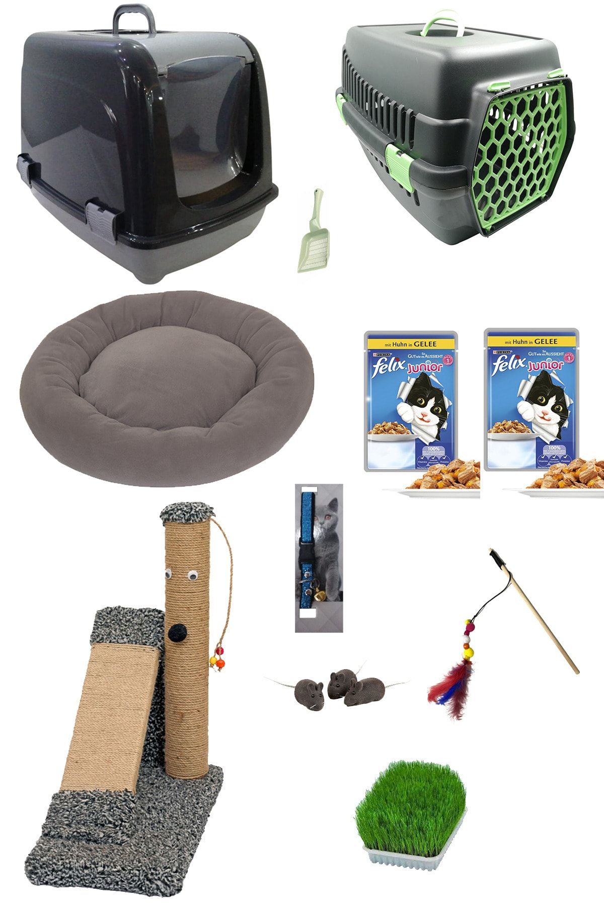 Pet Style Kedi Tuvalet Seti Ve Ihtiyaçları 10'lu Paket