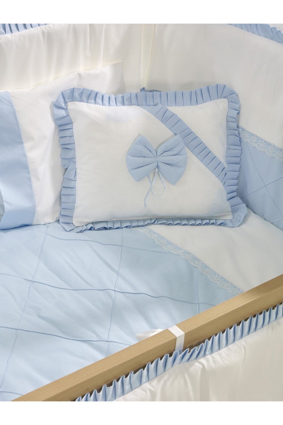 Meltem Smart Bambino Mavi Pamuklu Bebek Uyku Seti - 70x110 Cm