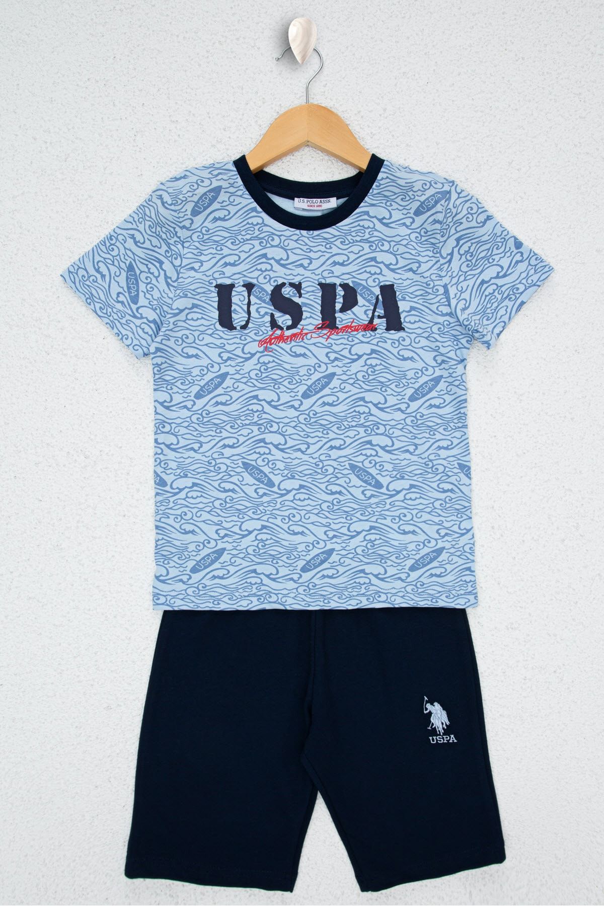 U.S. Polo Assn. Mavi Erkek Çocuk Pijama Takımı