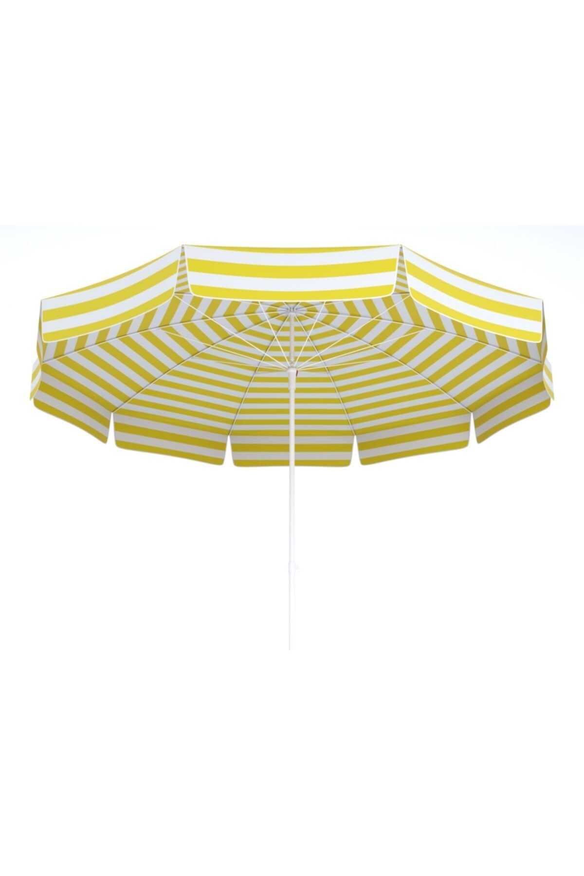 Tevalli Parasol's 100/10 Delüks Plaj Ve Bahçe Şemsiye - Sarı Beyaz Çizgi
