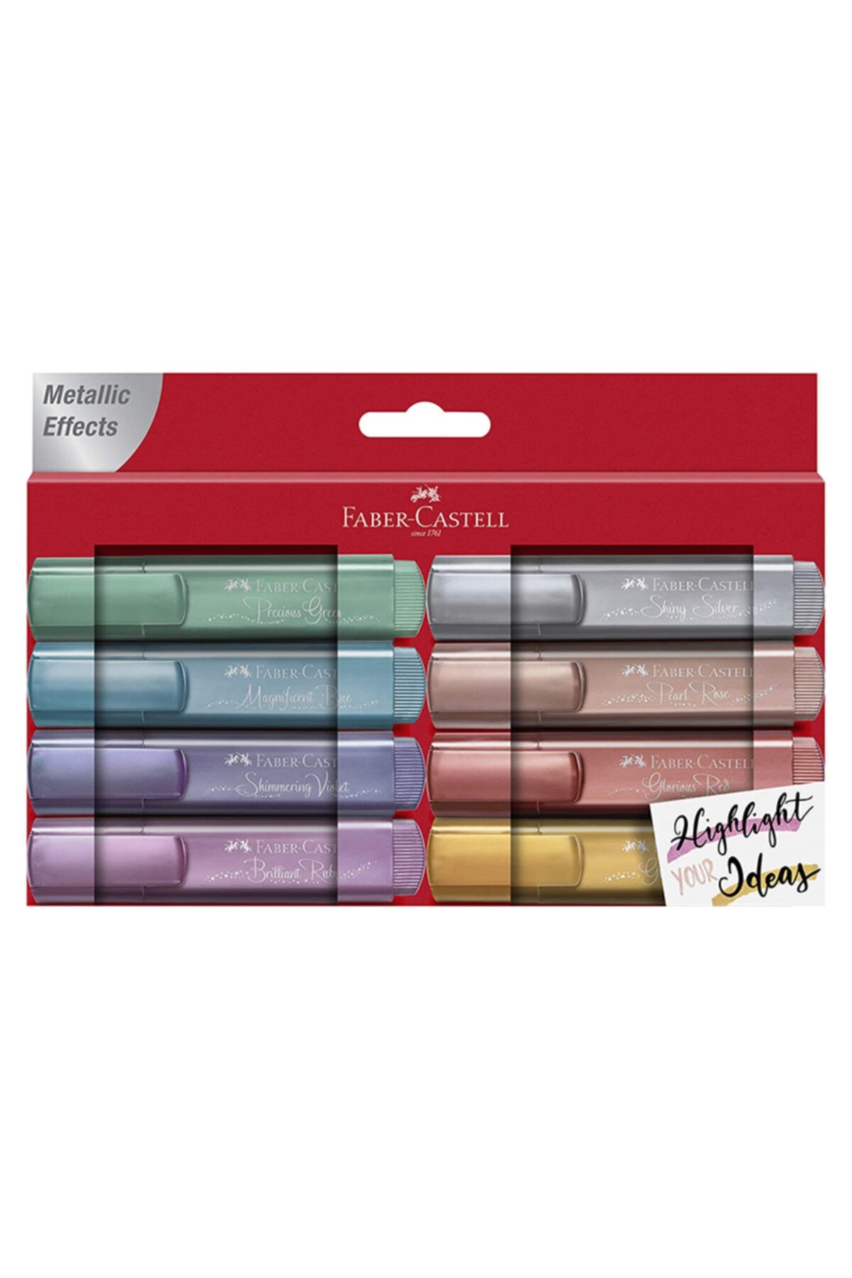 Faber Castell Fosforlu Işaretleme Kalem Seti 8 Metalik Renk