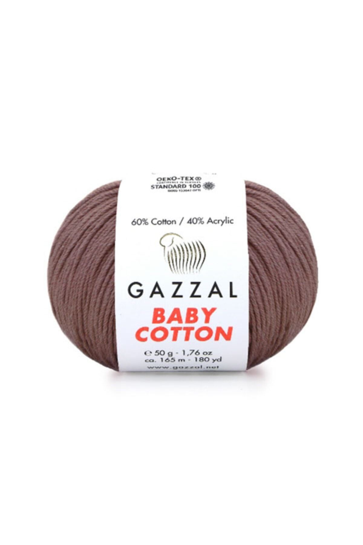 Gazzal Baby Cotton Amigurumi Ipi Küllü Kahve - 3455 - 50 Gr. Punch Ipi