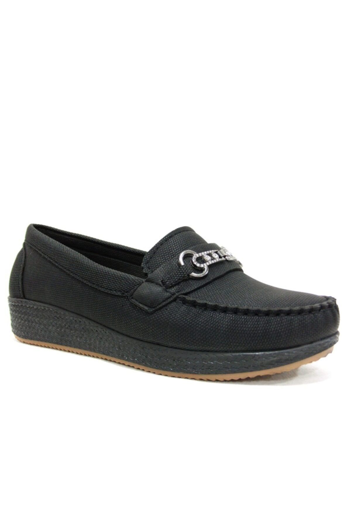 Annamaria Siyah Dolgu Topuk Comfort Ayakkabı