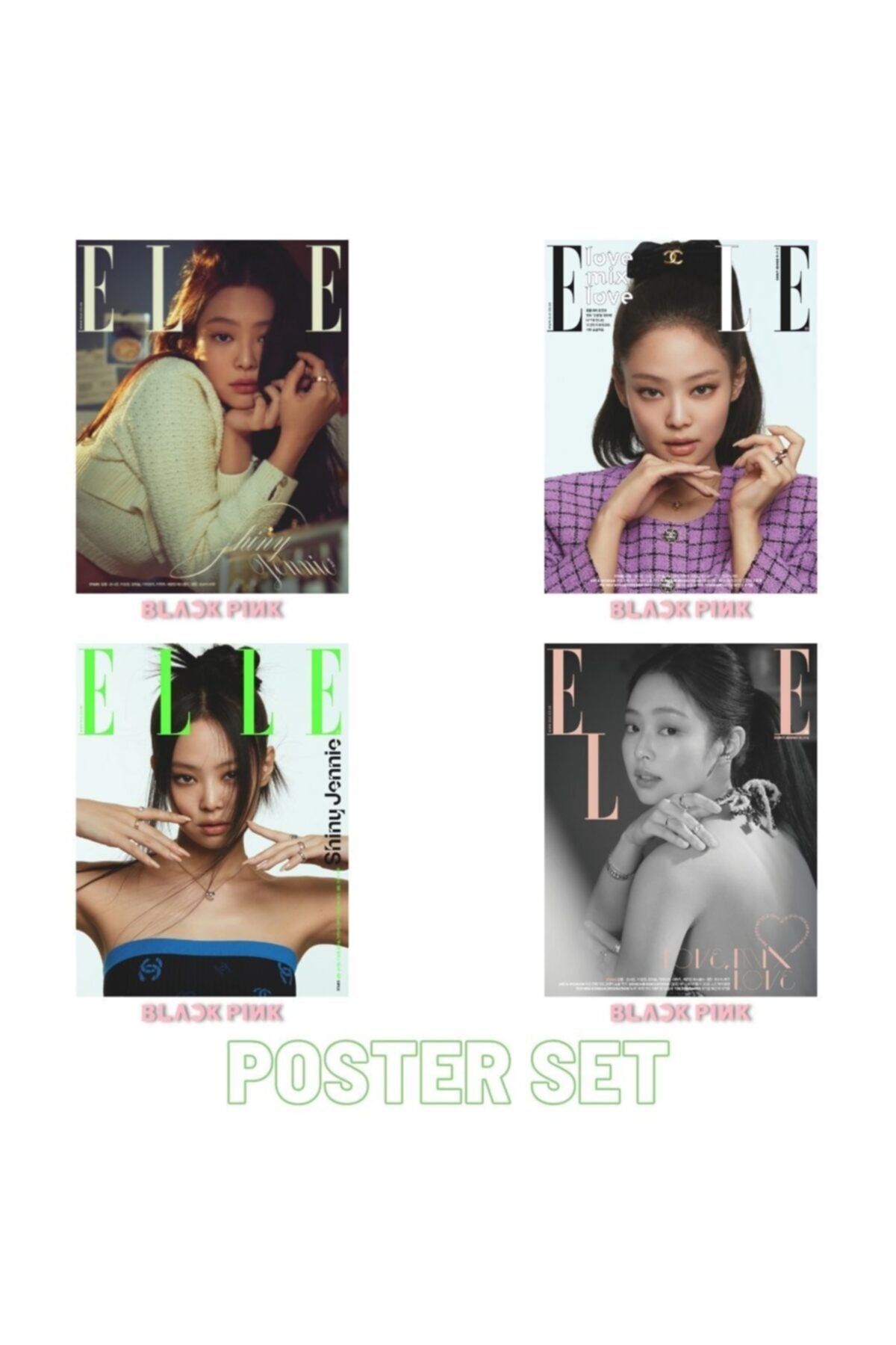 Kpop Dünyasi Blackpınk Jennie '' Elle '' Poster Set